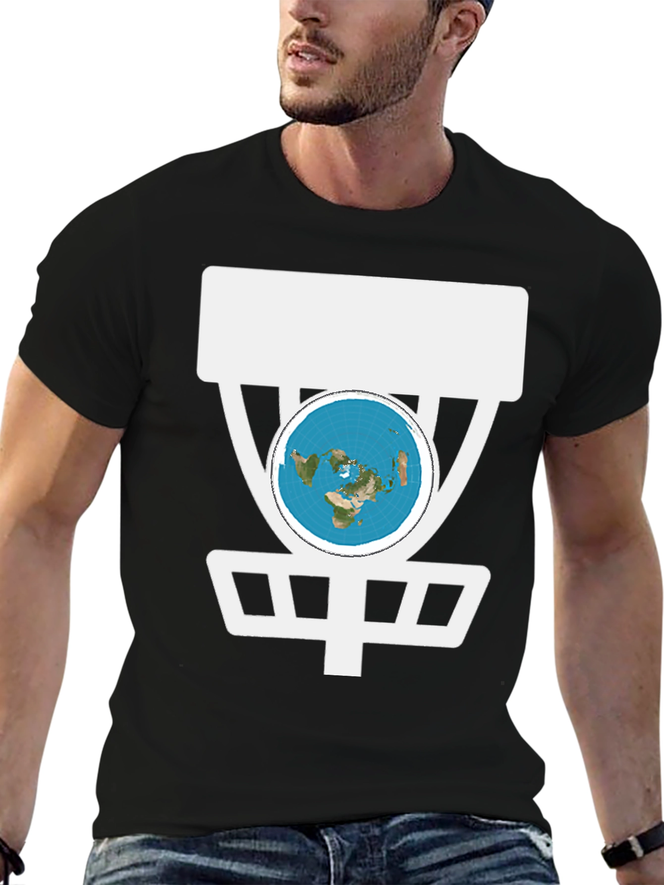 Flat Earth Disc Golf T-Shirt Funny Conspiracy Tee