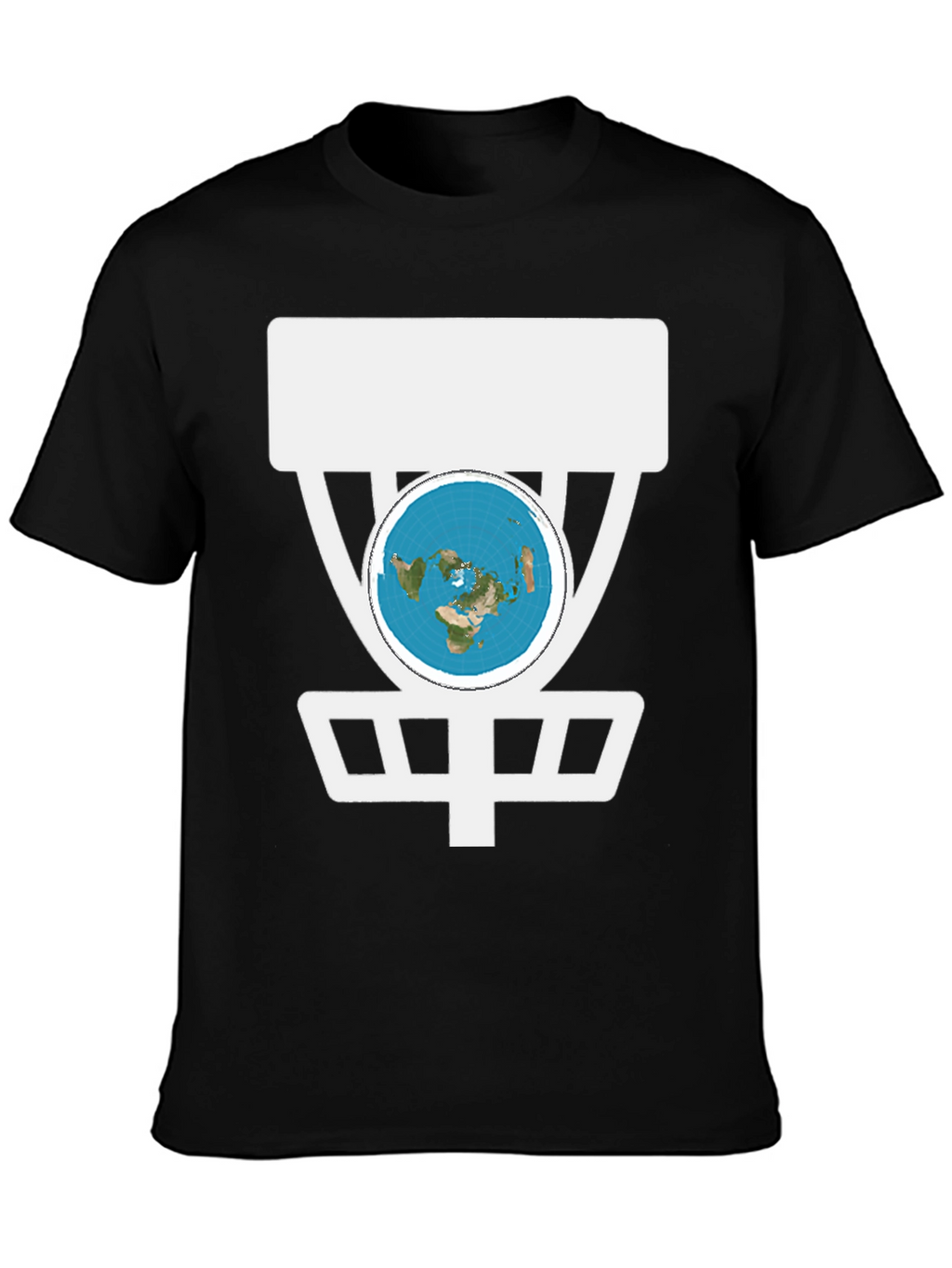 Flat Earth Disc Golf T-Shirt Funny Conspiracy Tee