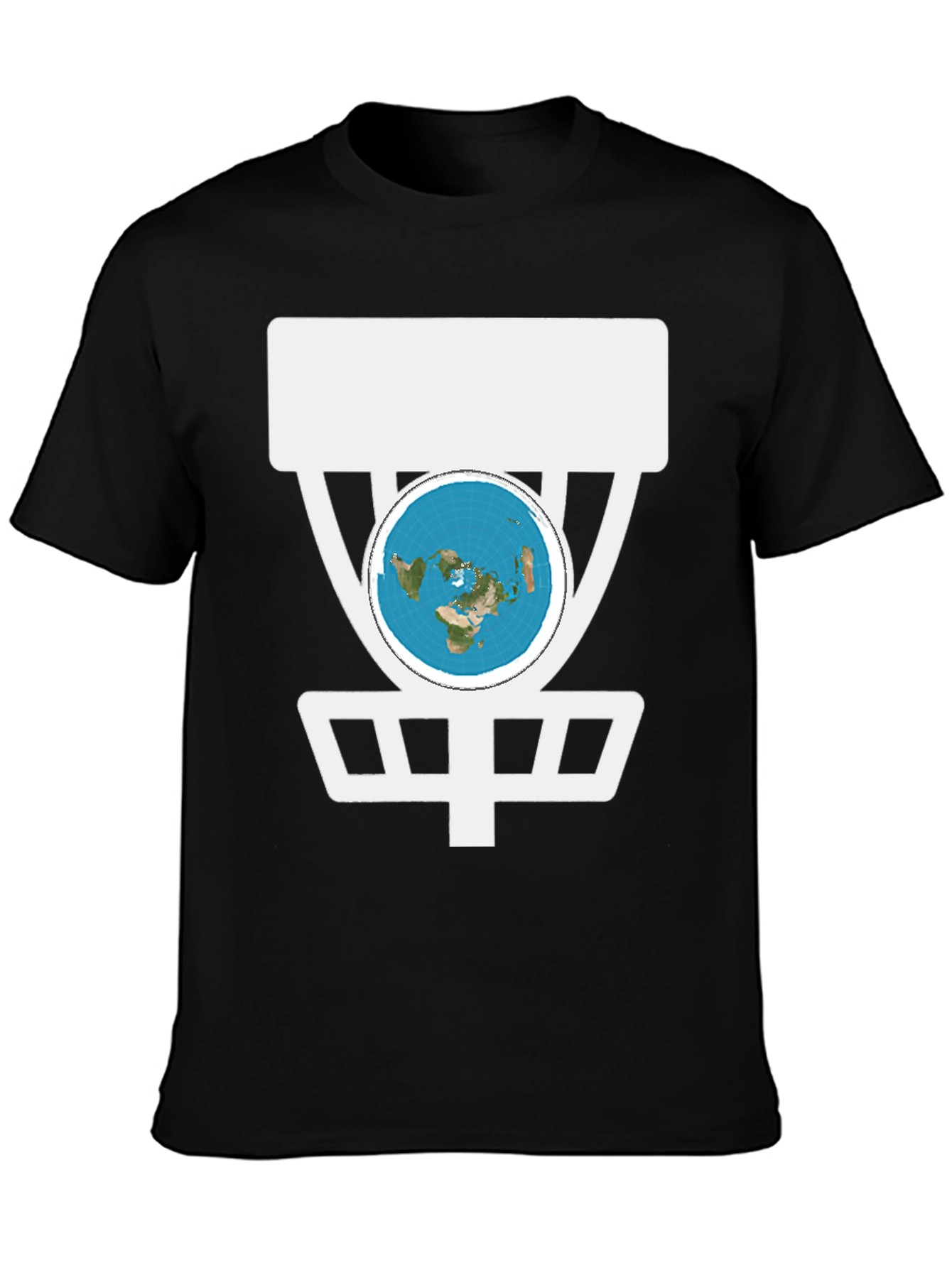 Flat Earth Disc Golf T-Shirt Funny Conspiracy Tee