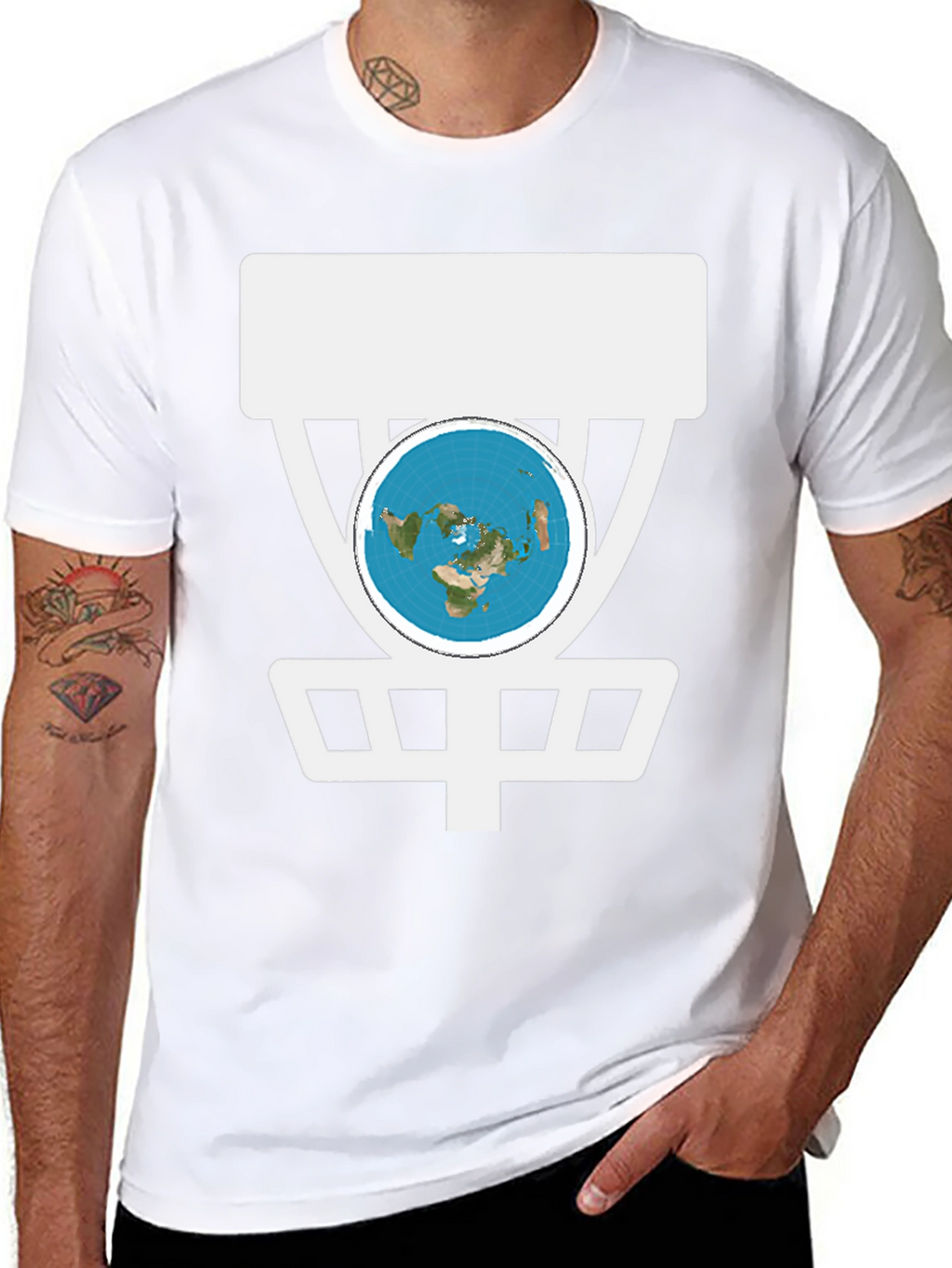 Flat Earth Disc Golf T-Shirt Funny Conspiracy Tee