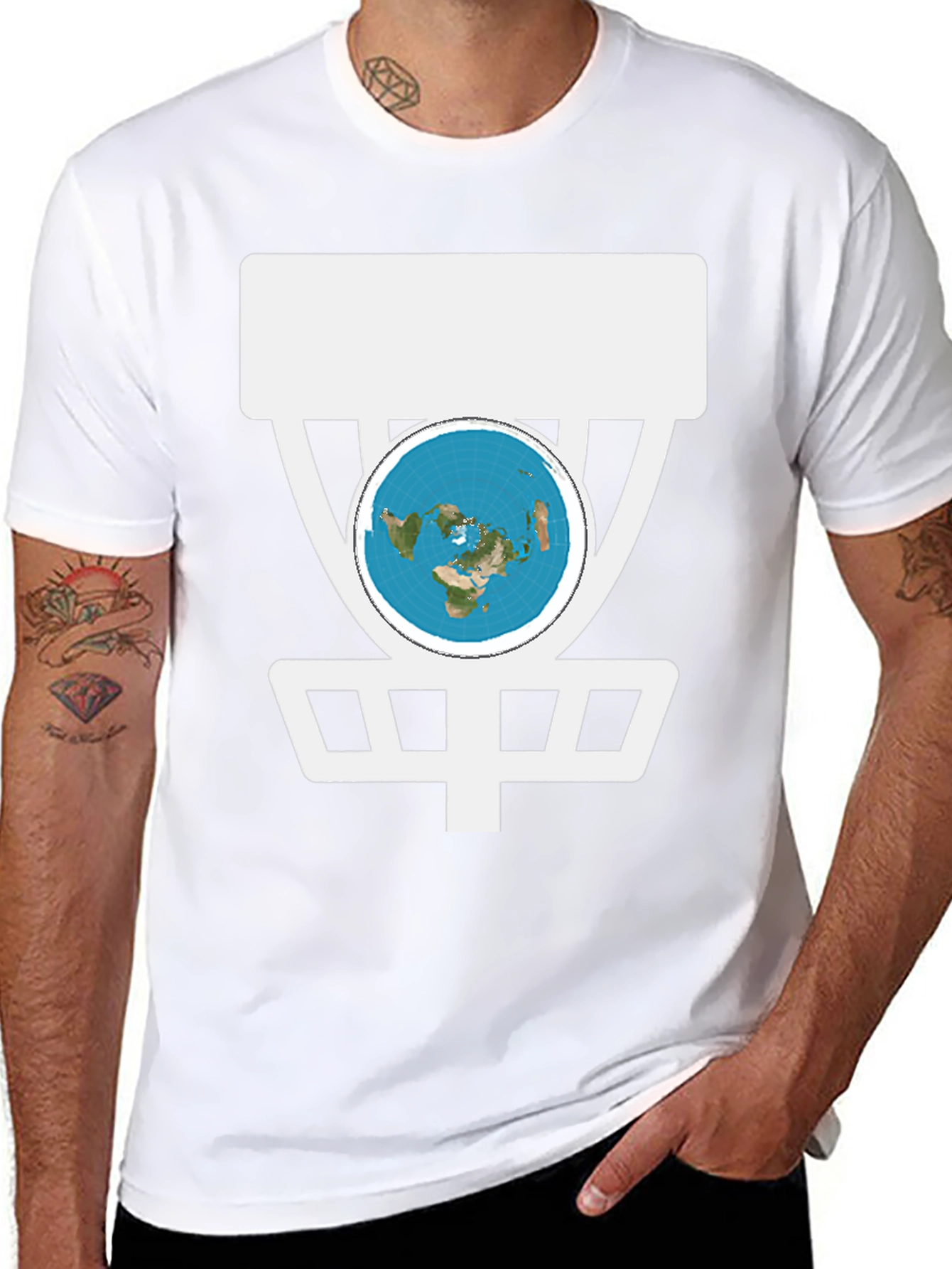 Flat Earth Disc Golf T-Shirt Funny Conspiracy Tee