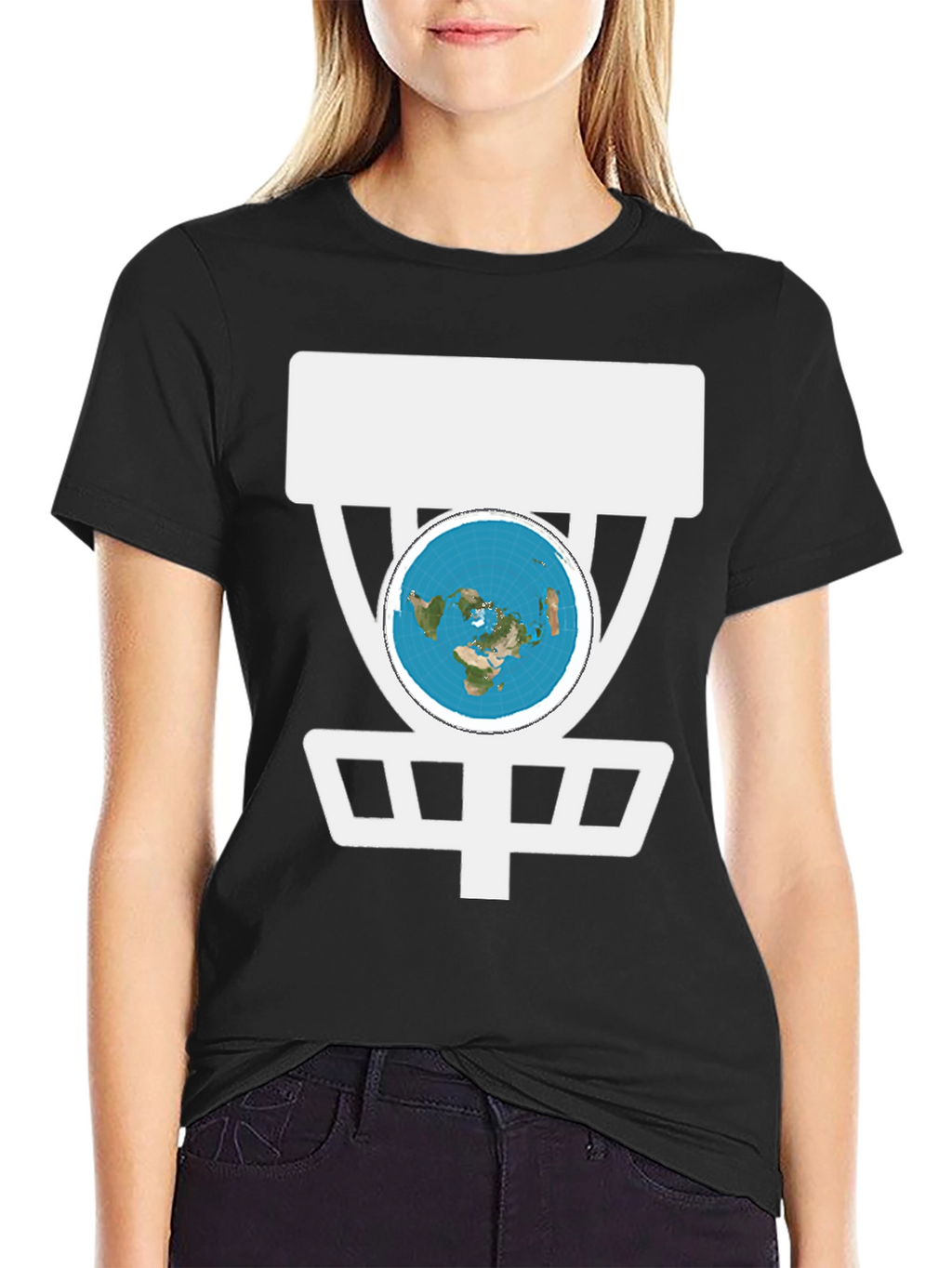 Flat Earth Disc Golf T-Shirt Funny Conspiracy Tee
