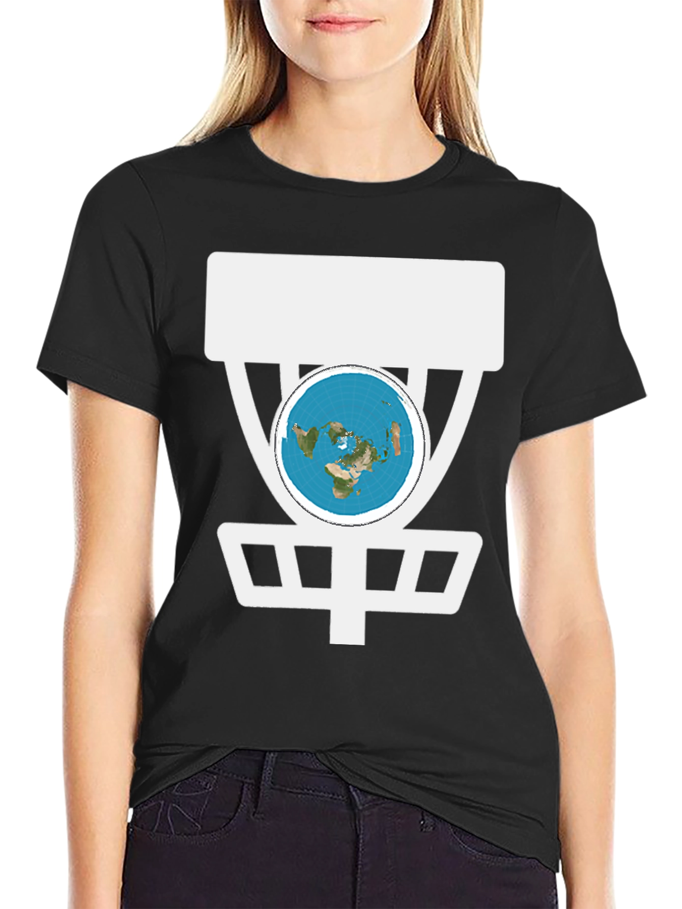 Flat Earth Disc Golf T-Shirt Funny Conspiracy Tee