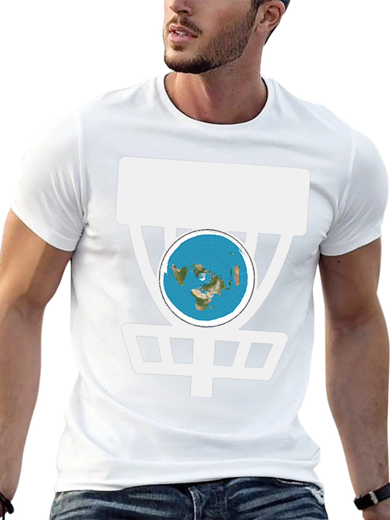 Flat Earth Disc Golf T-Shirt Funny Conspiracy Tee