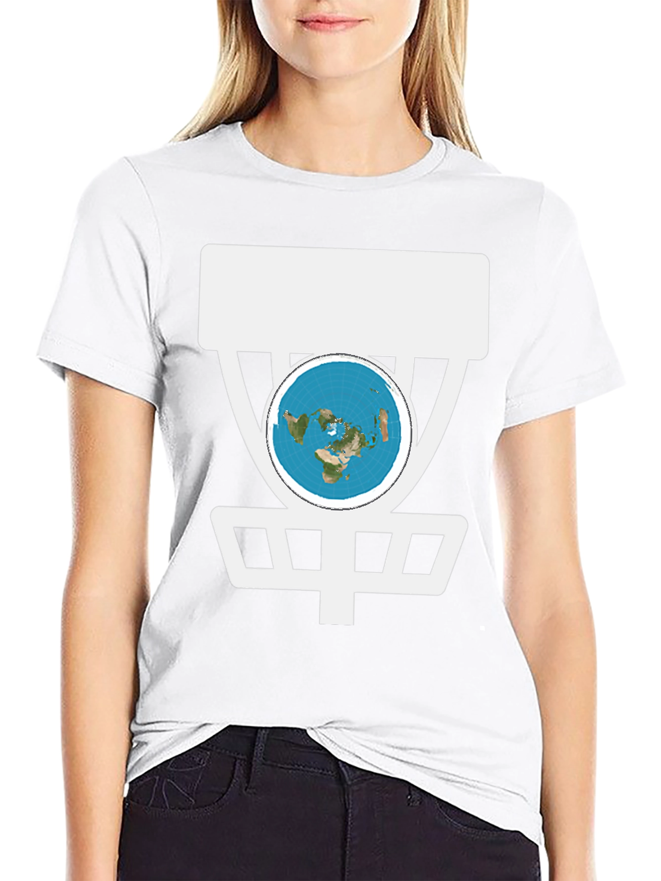 Flat Earth Disc Golf T-Shirt Funny Conspiracy Tee