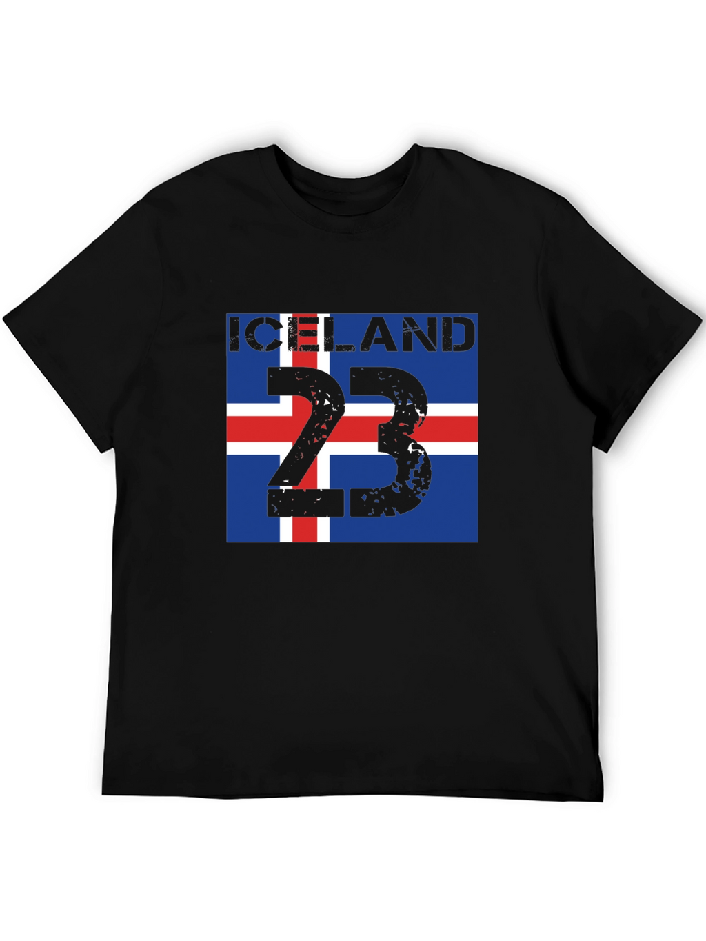 Iceland Flag 23 Black T-Shirt