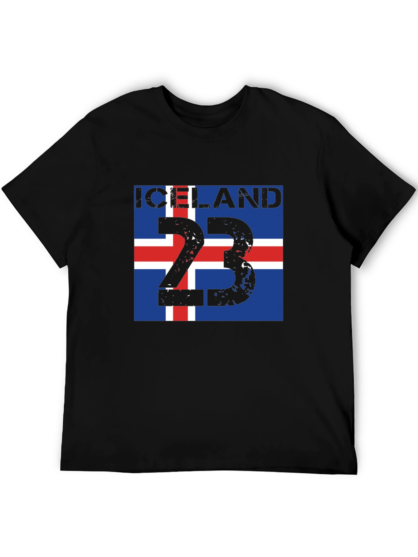 Iceland Flag 23 Black T-Shirt