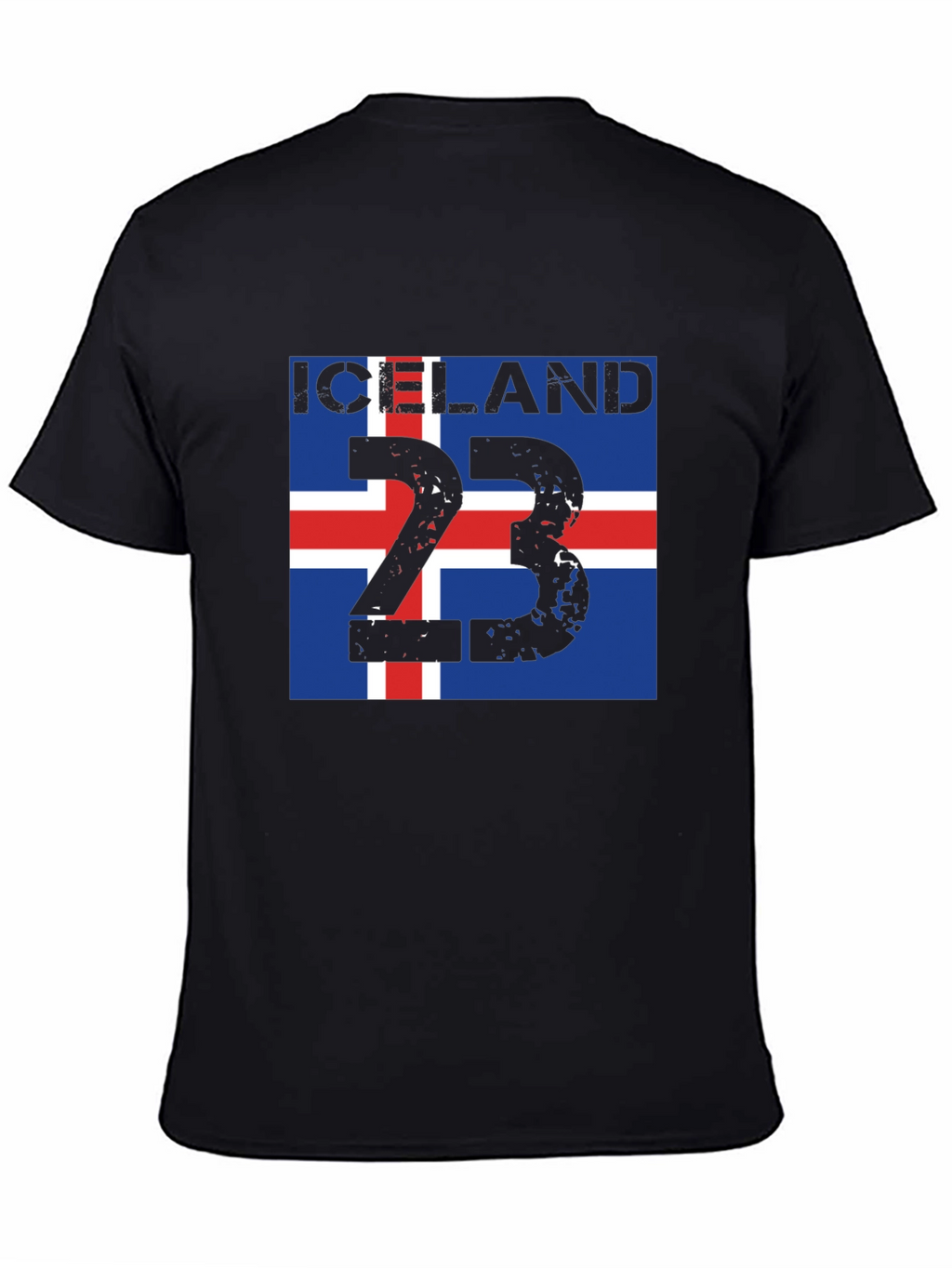 Iceland Flag 23 Black T-Shirt