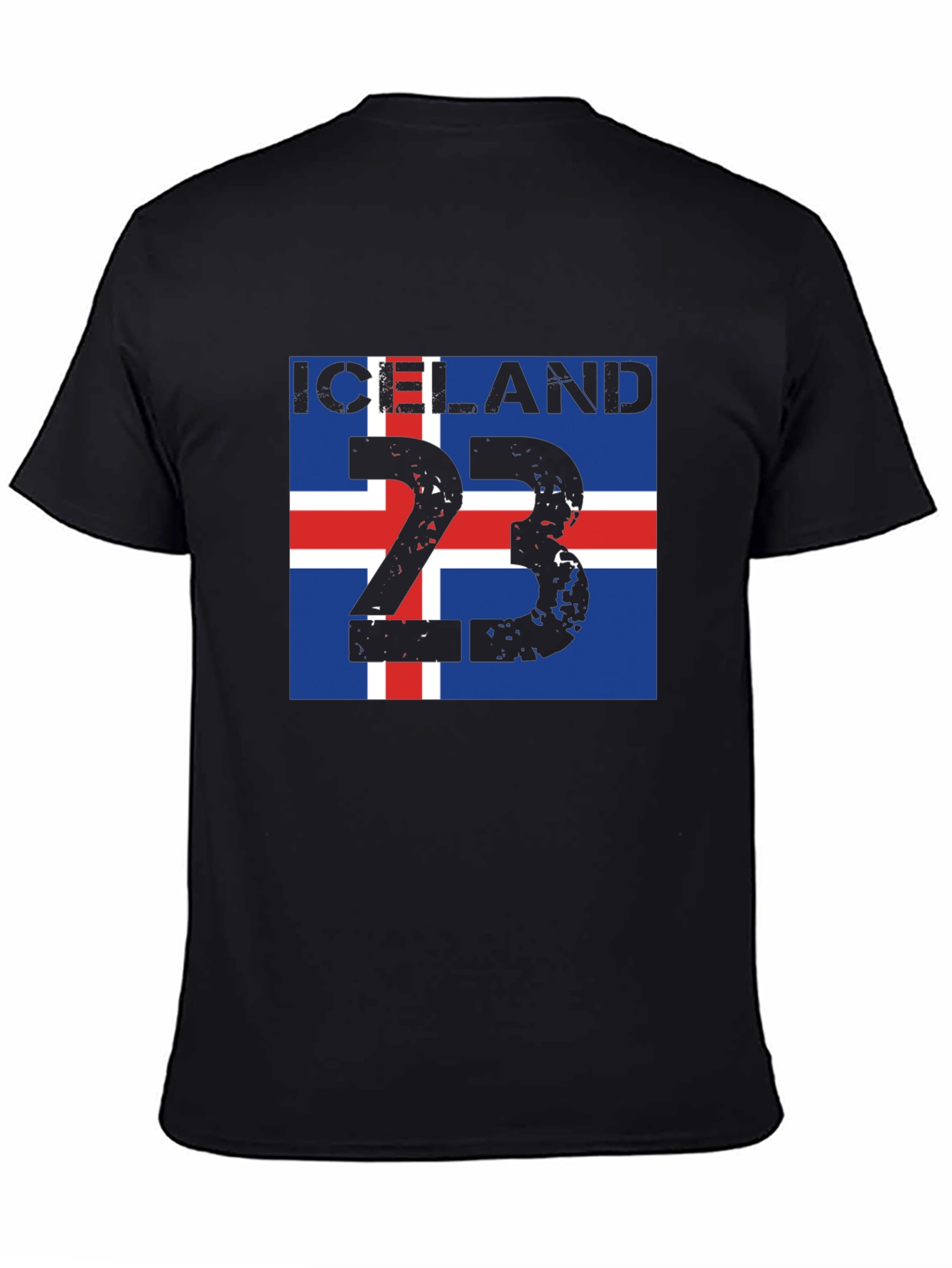 Iceland Flag 23 Black T-Shirt