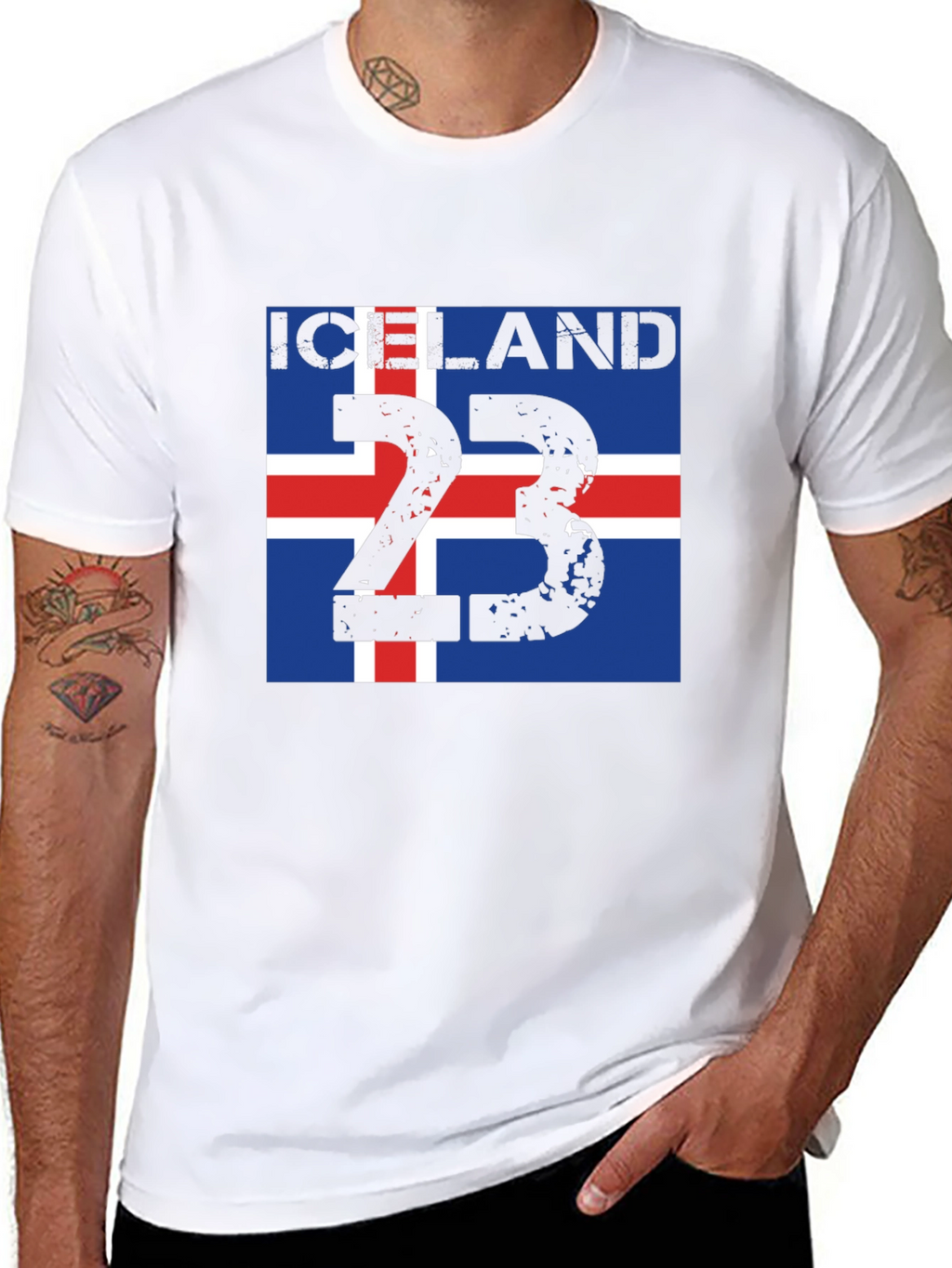 Iceland Flag 23 Black T-Shirt