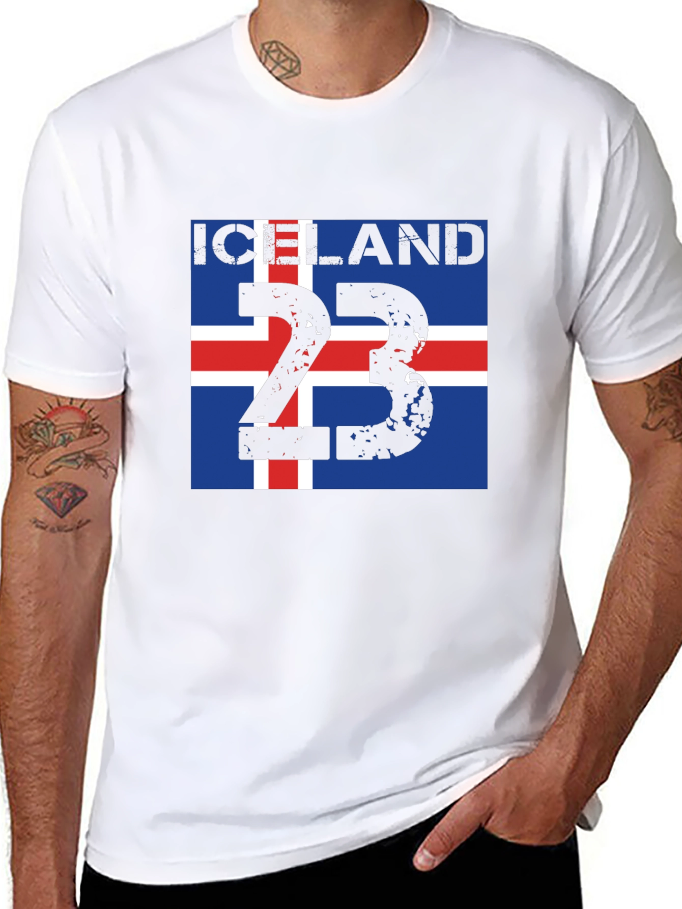 Iceland Flag 23 Black T-Shirt