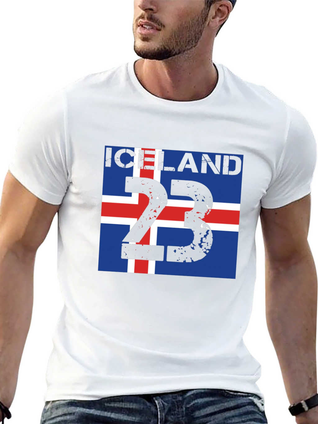 Iceland Flag 23 Black T-Shirt