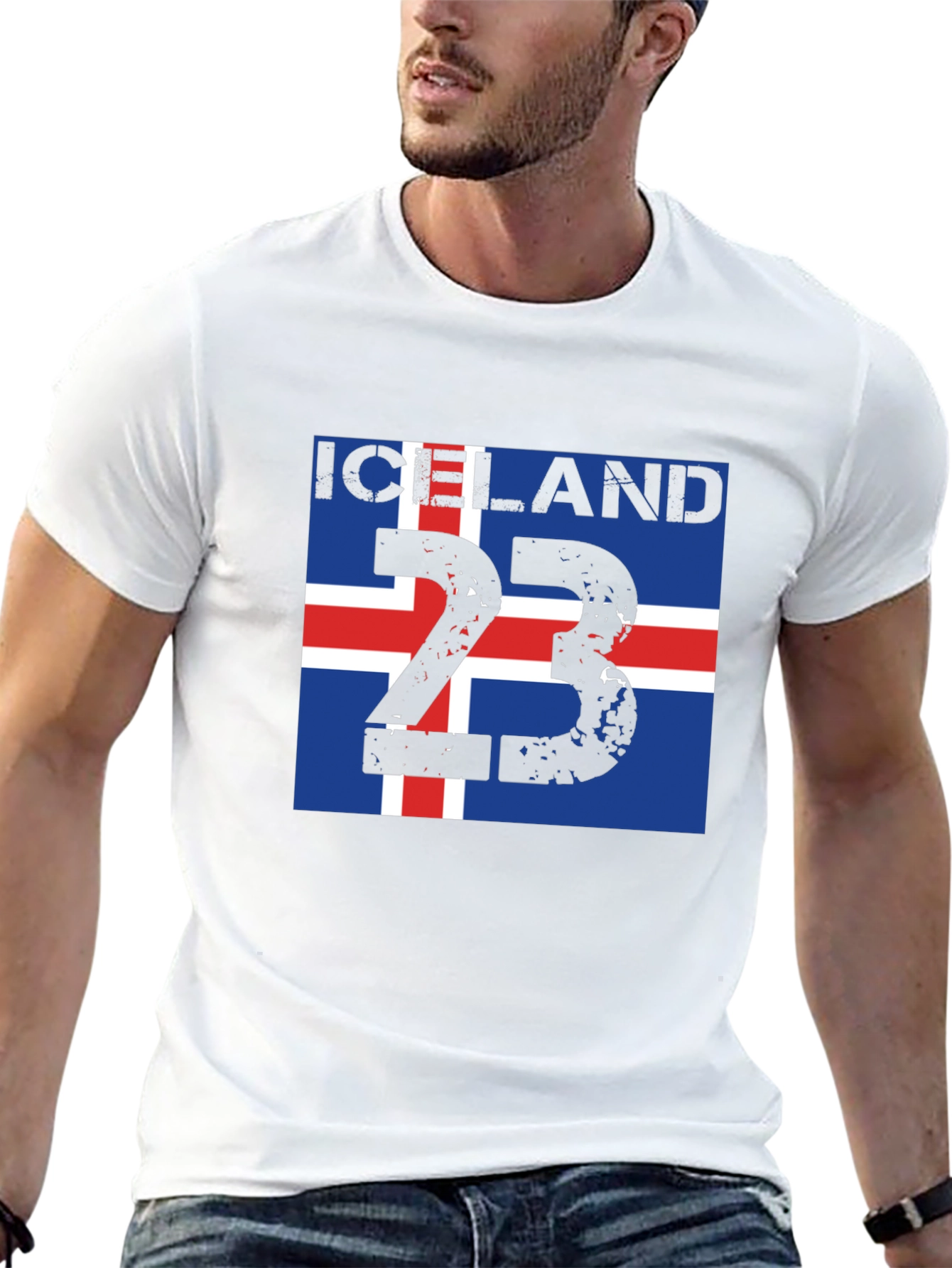 Iceland Flag 23 Black T-Shirt