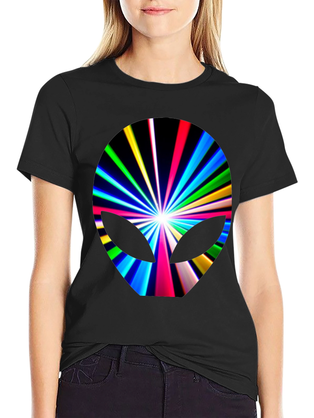 Alien Burst Graphic Tee - Black Cotton Blend