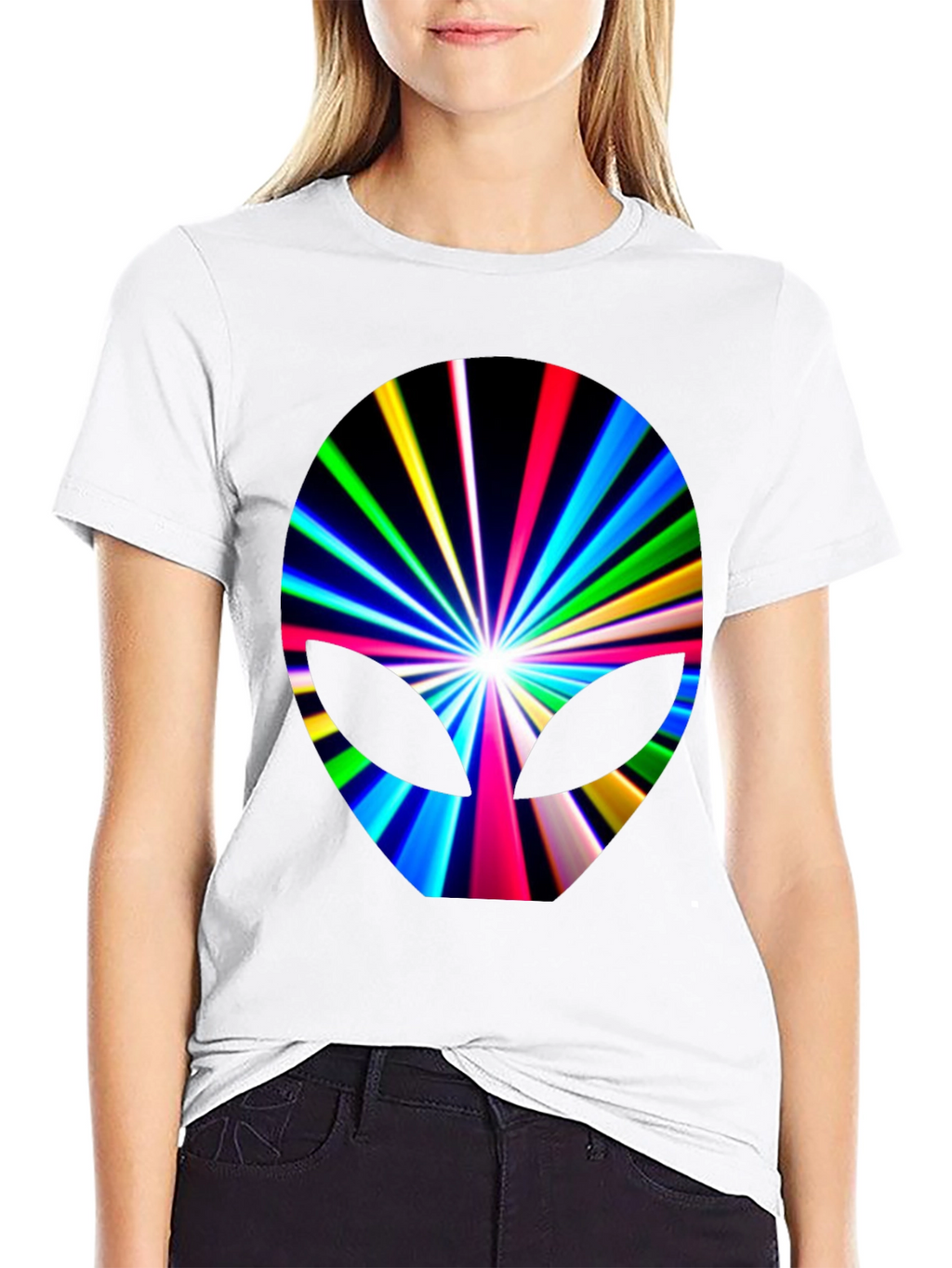 Alien Burst Graphic Tee - Black Cotton Blend