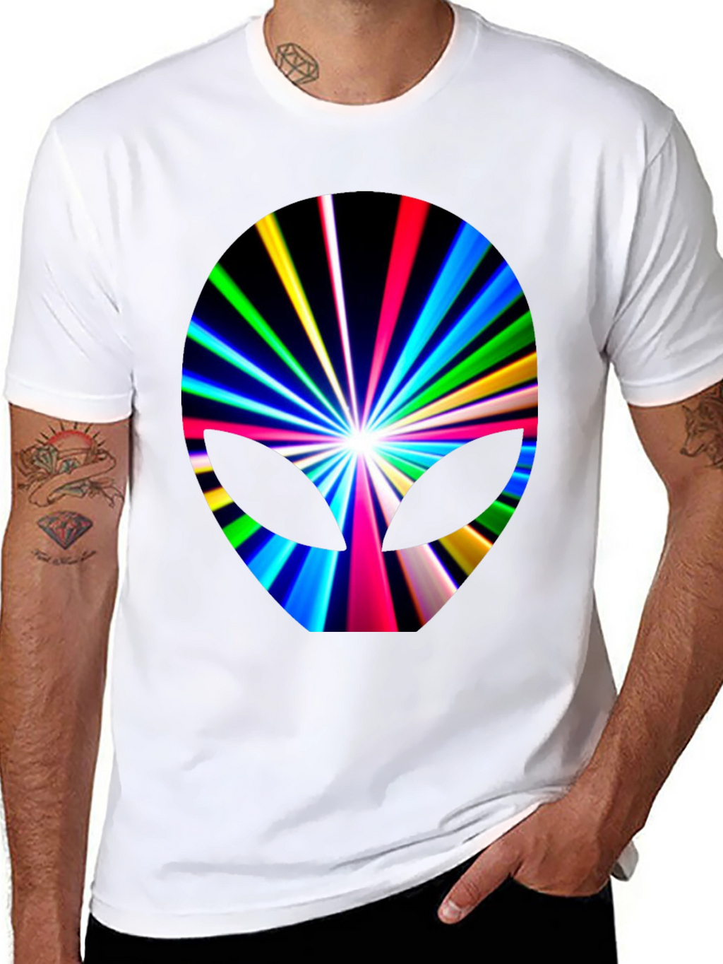 Alien Burst Graphic Tee - Black Cotton Blend