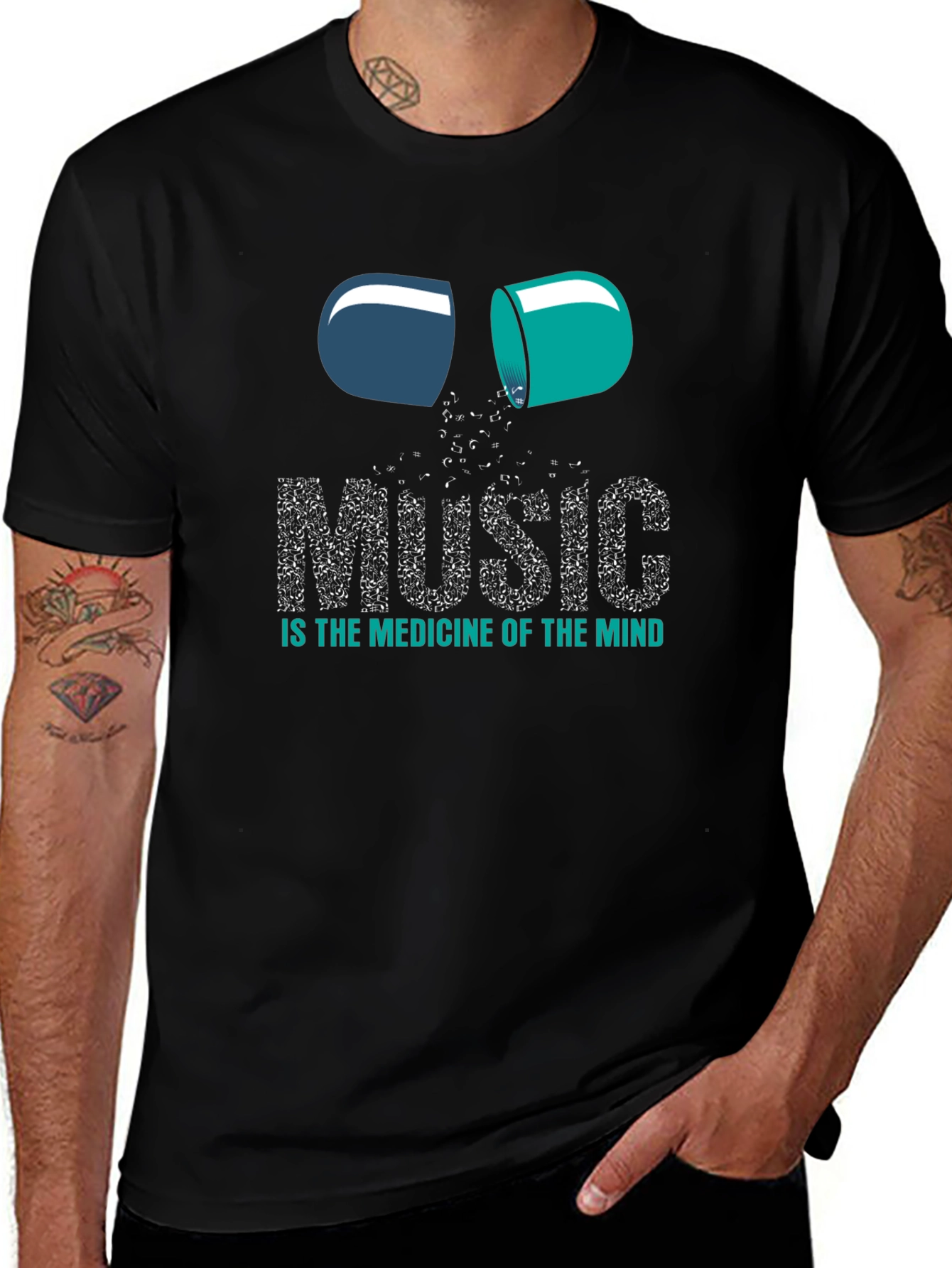 Music is the Medicine Graphic Tee - Black Unisex