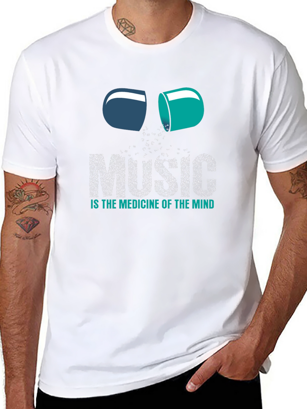 Music is the Medicine Graphic Tee - Black Unisex