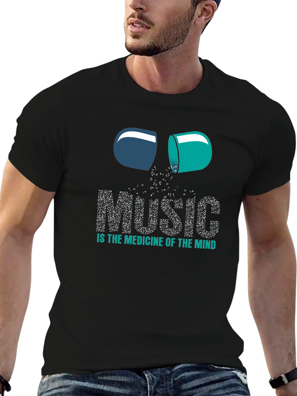 Music is the Medicine Graphic Tee - Black Unisex
