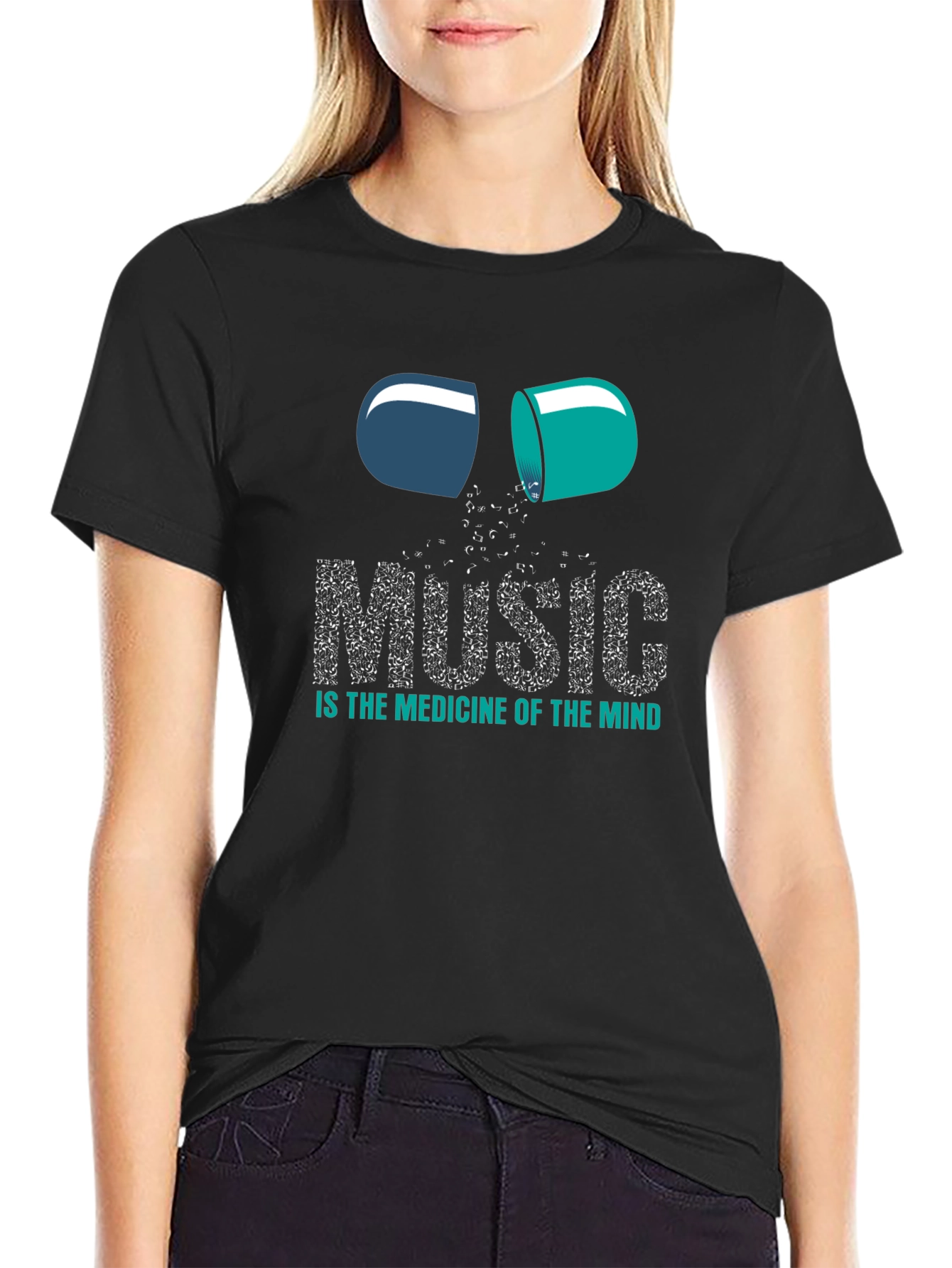Music is the Medicine Graphic Tee - Black Unisex
