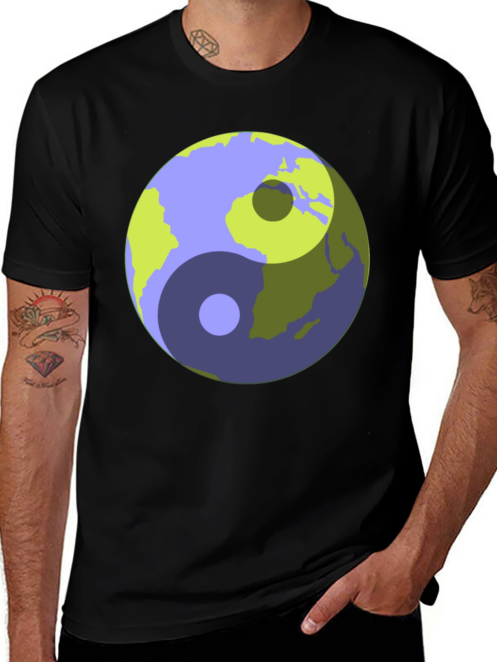 Yin Yang Earth Graphic T-Shirt