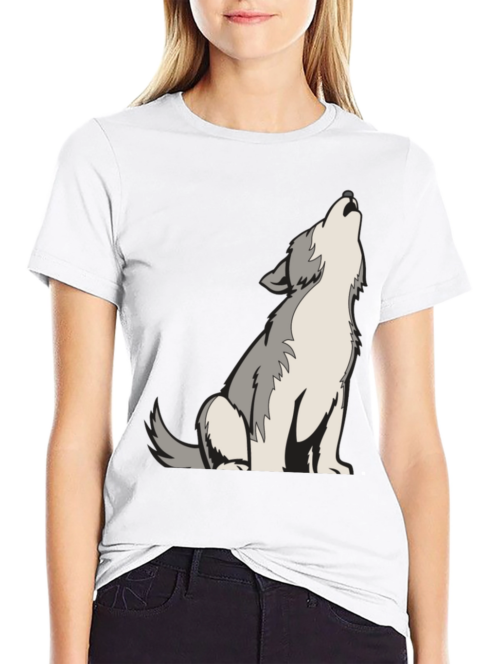 Wolf Howling Graphic Tee - Cool Animal Design