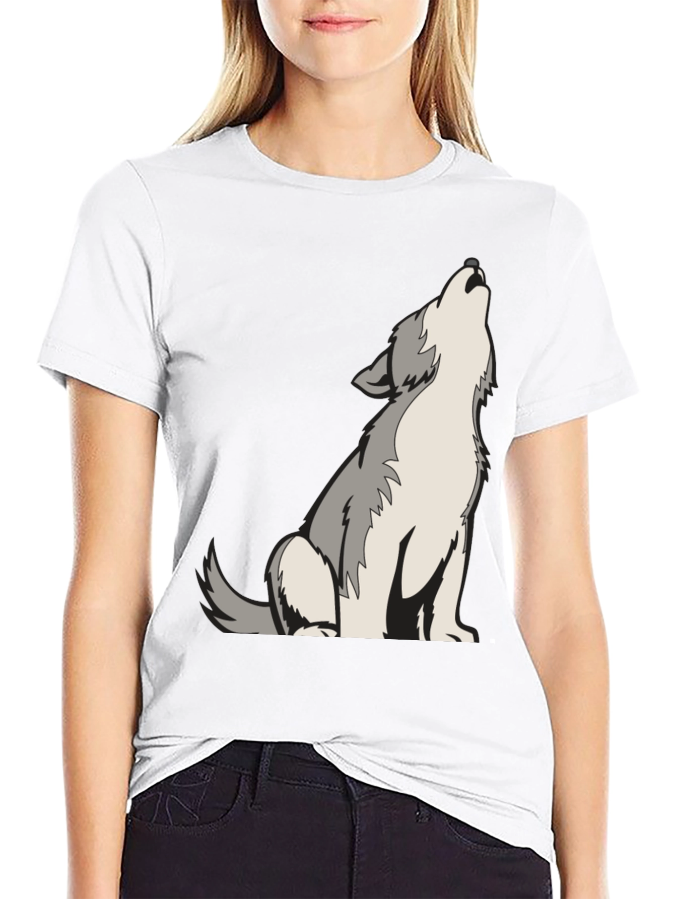Wolf Howling Graphic Tee - Cool Animal Design