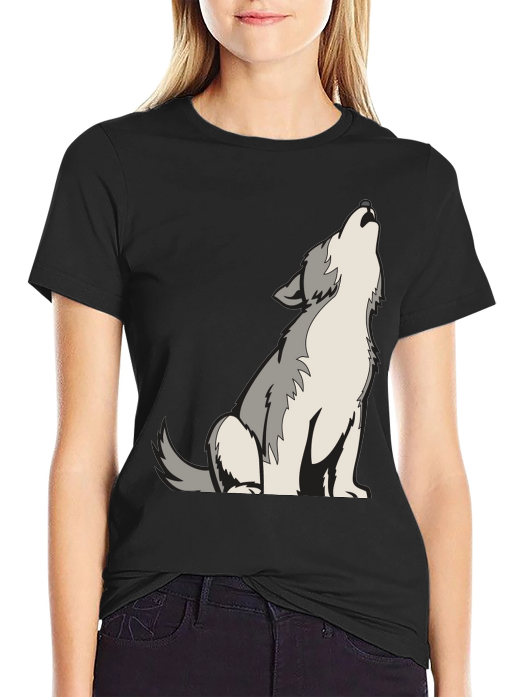 Wolf Howling Graphic Tee - Cool Animal Design