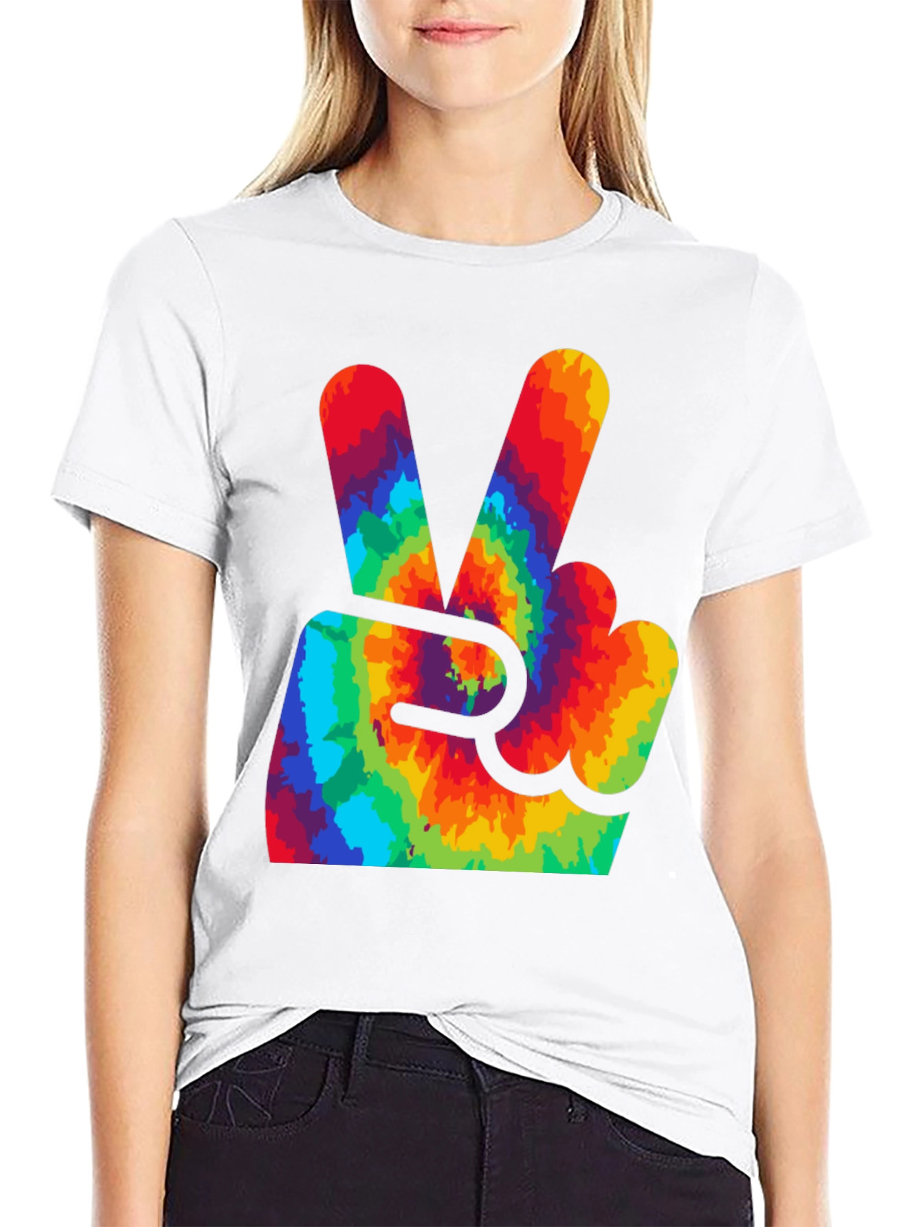 Peace Sign Tie-Dye Graphic Tee