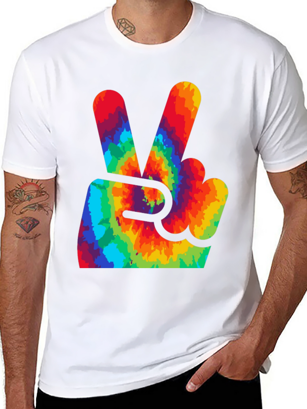 Peace Sign Tie-Dye Graphic Tee