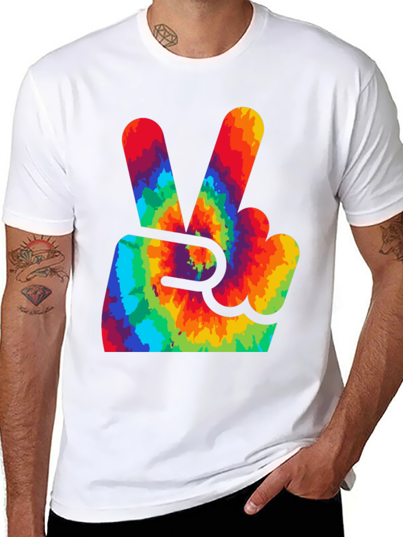 Peace Sign Tie-Dye Graphic Tee