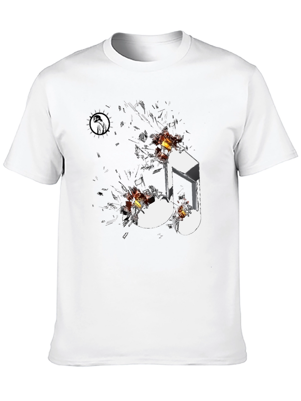 Shattered Music Note Black Graphic Tee