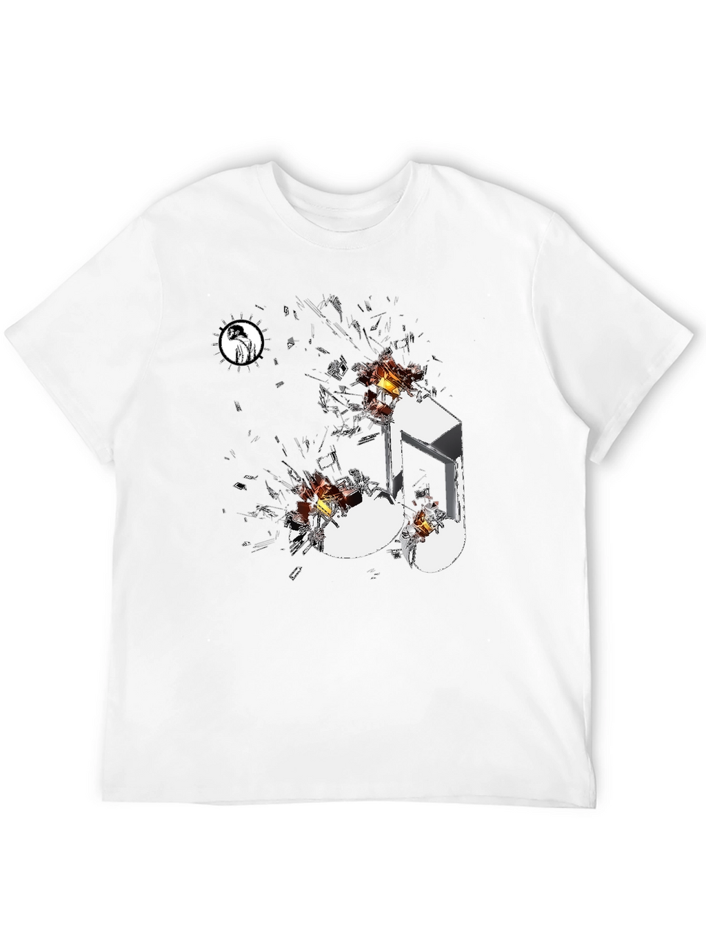 Shattered Music Note Black Graphic Tee