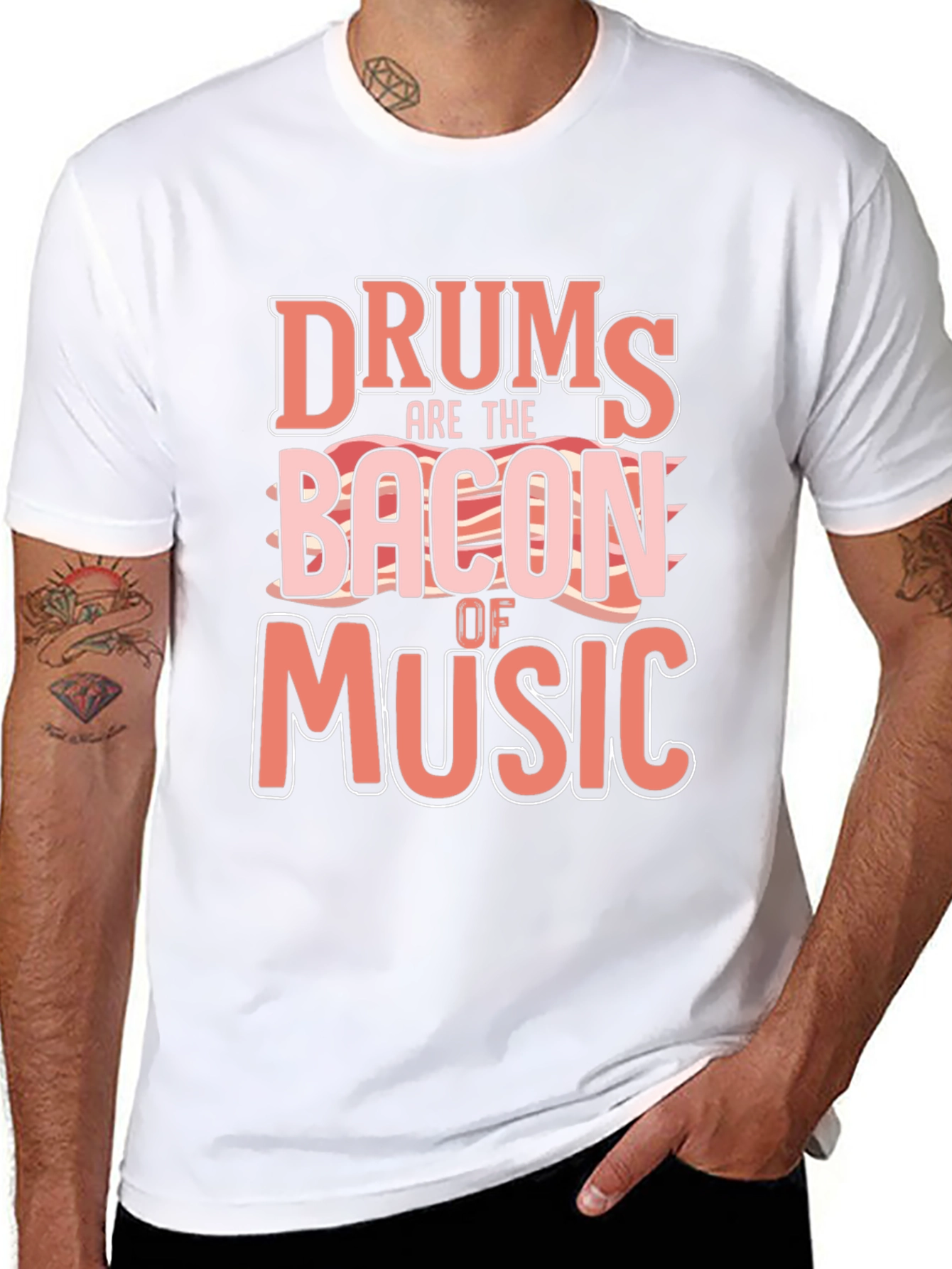 Drums are the Bacon of Music T-Shirt - Funny Drummer Tee