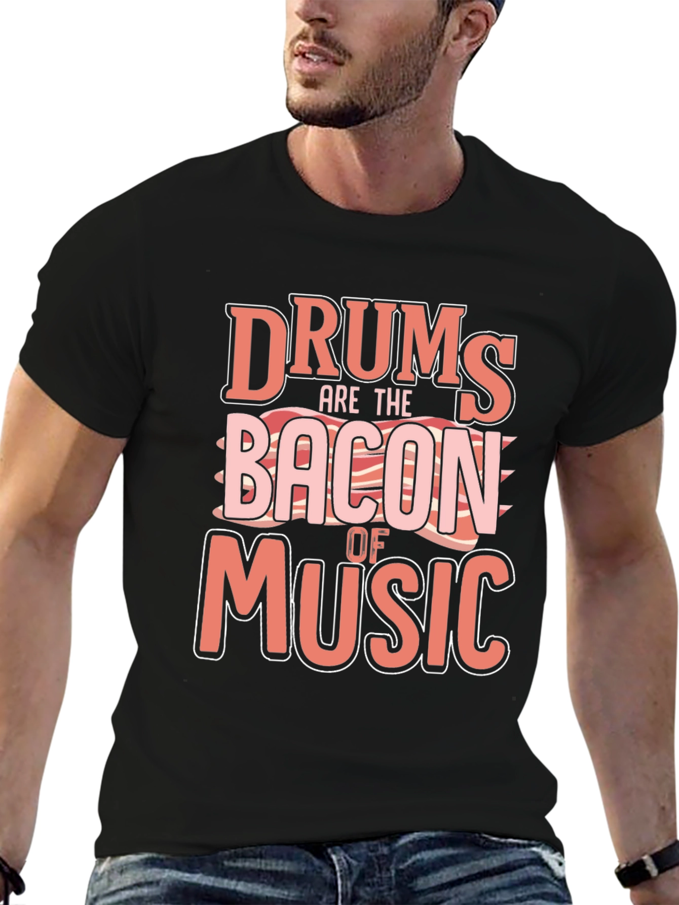 Drums are the Bacon of Music T-Shirt - Funny Drummer Tee