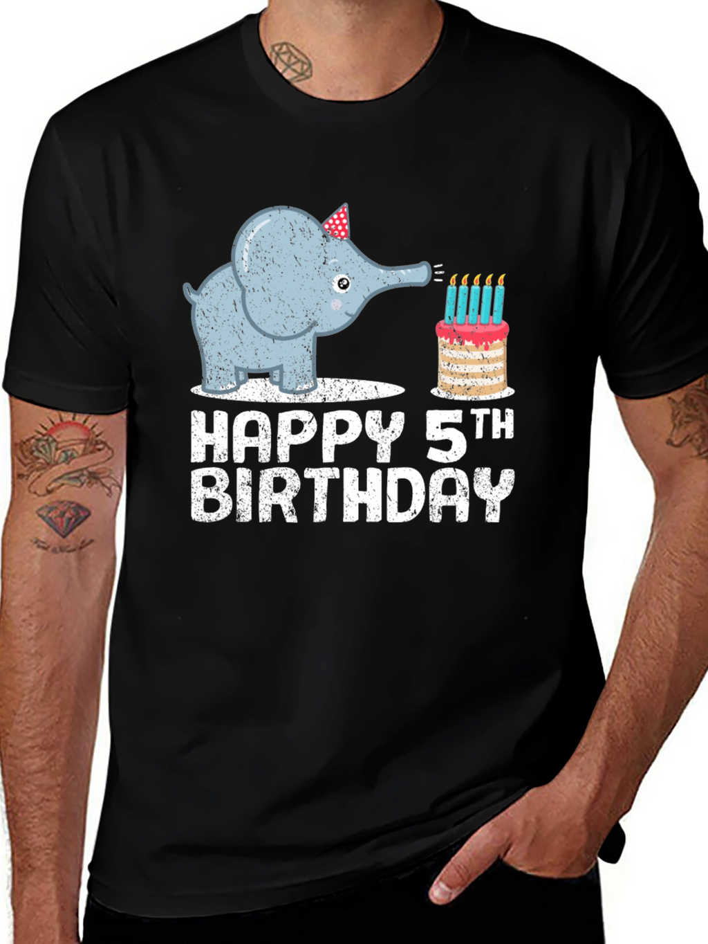 Happy 5th Birthday Elephant T-Shirt