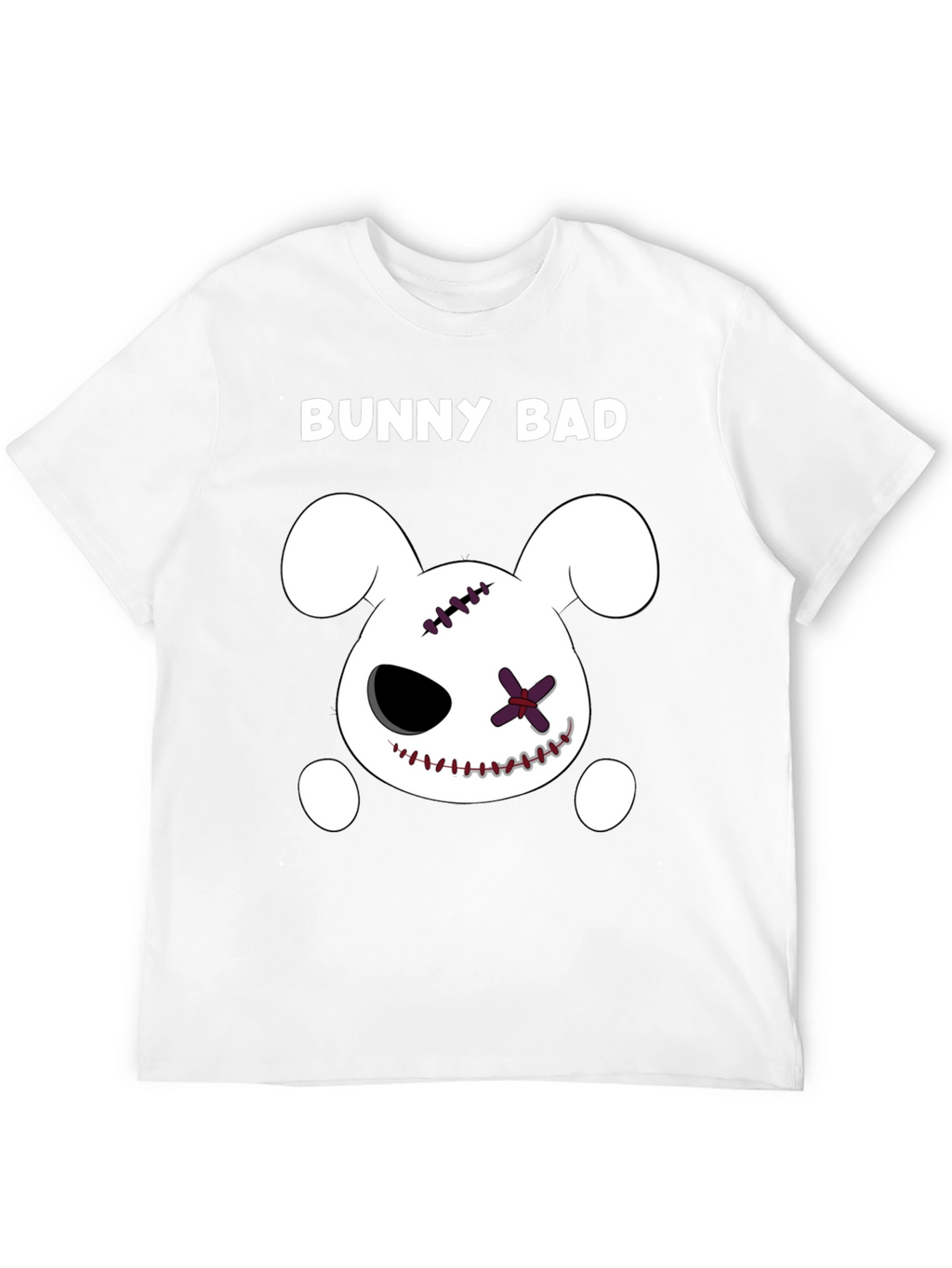 Bunny Bad Graphic Tee - Black Cotton Casual T-Shirt