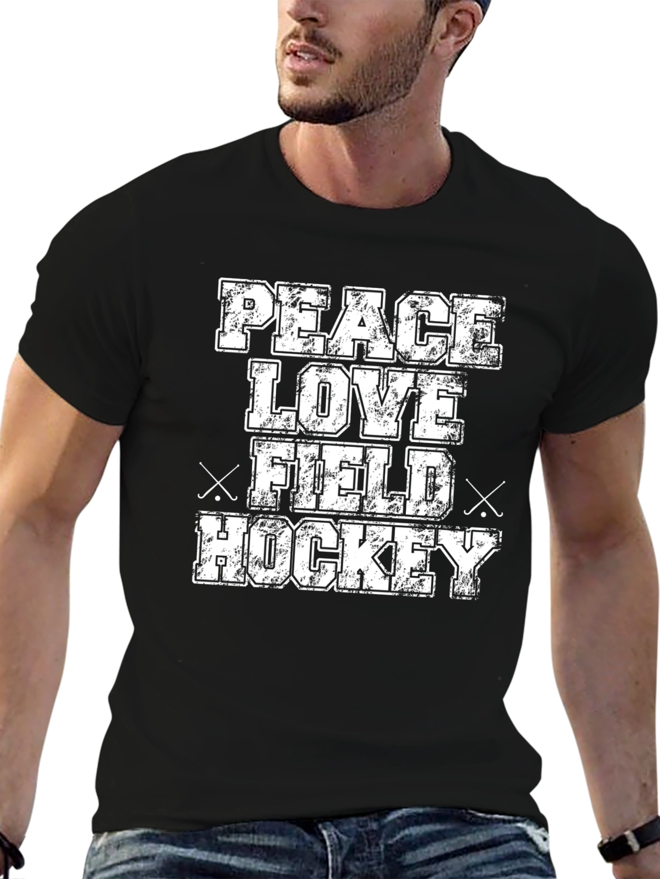 Peace Love Field Hockey Graphic T-Shirt