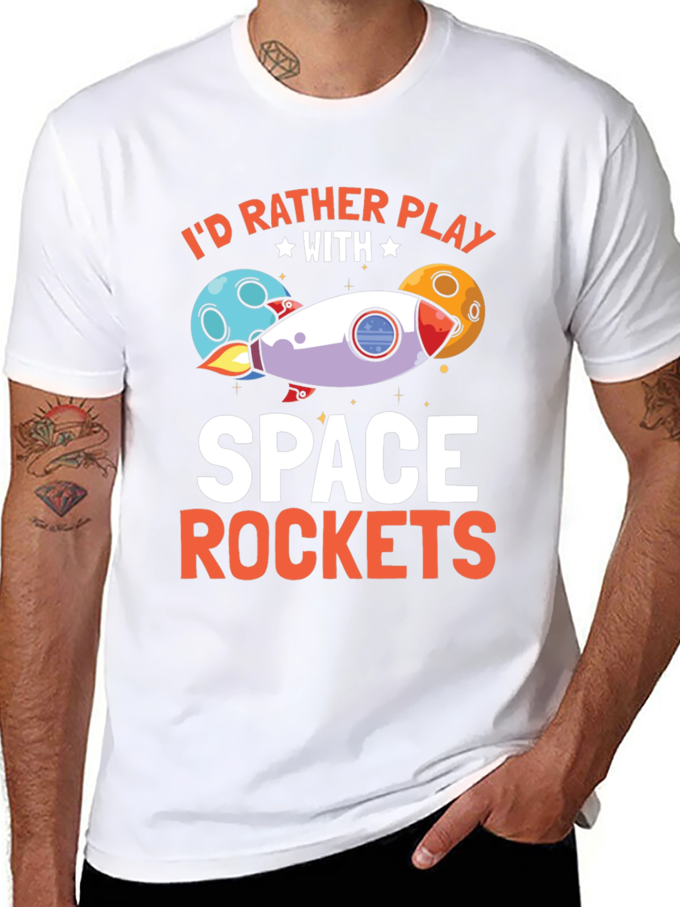 Space Rockets Graphic T-Shirt