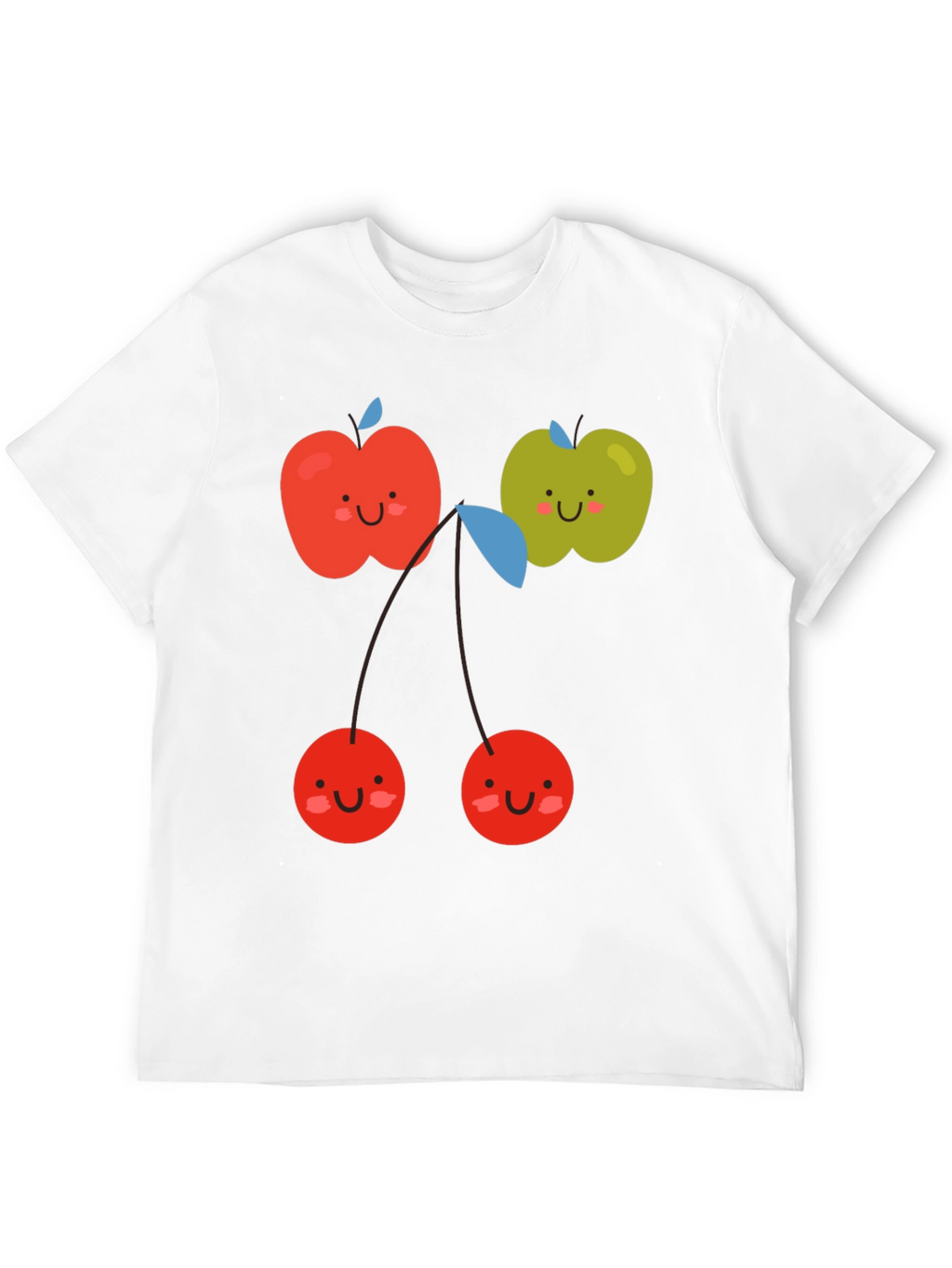 Cute Fruit Graphic Black T-Shirt