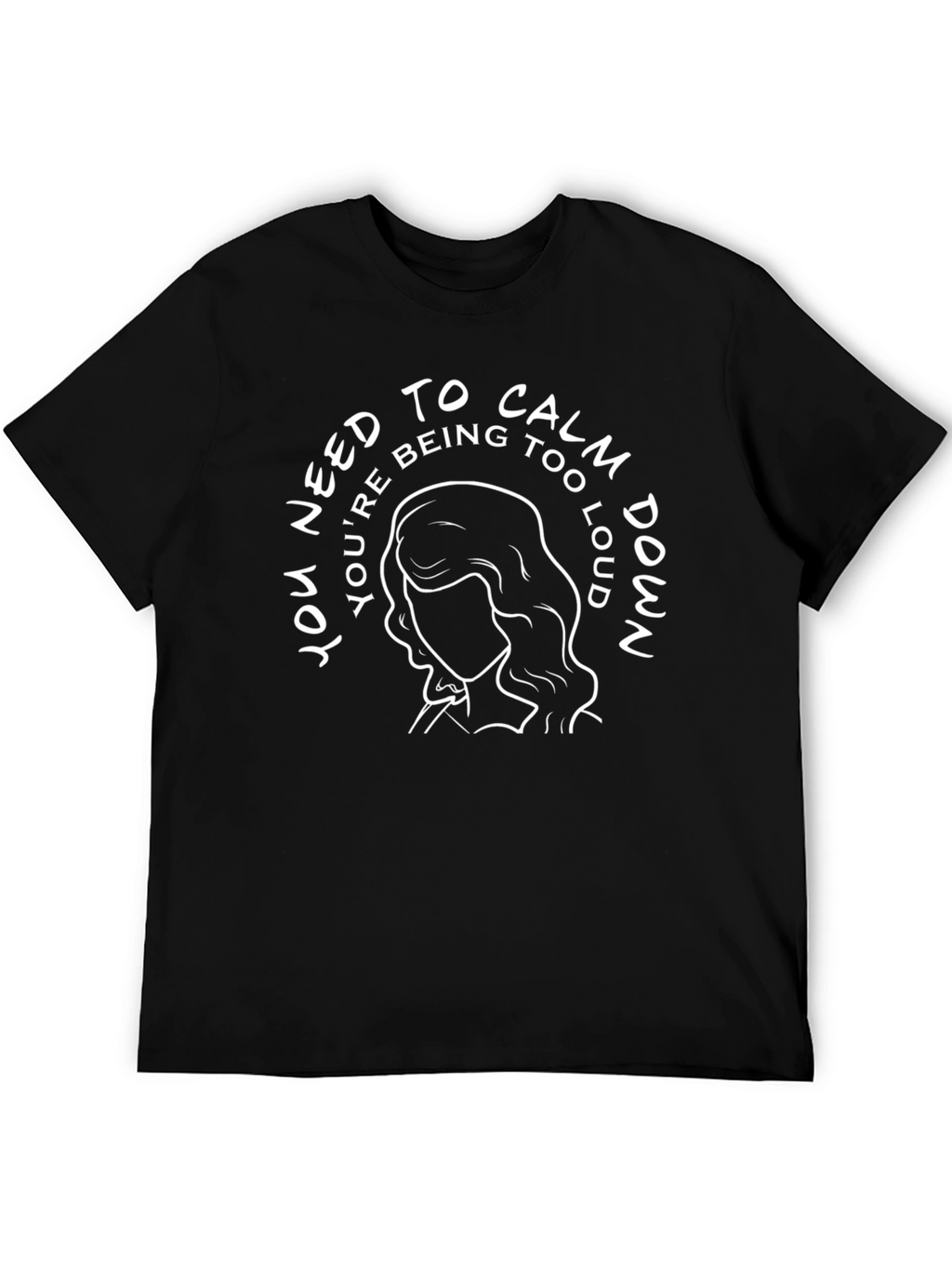 Calm Down Graphic Tee -  Black