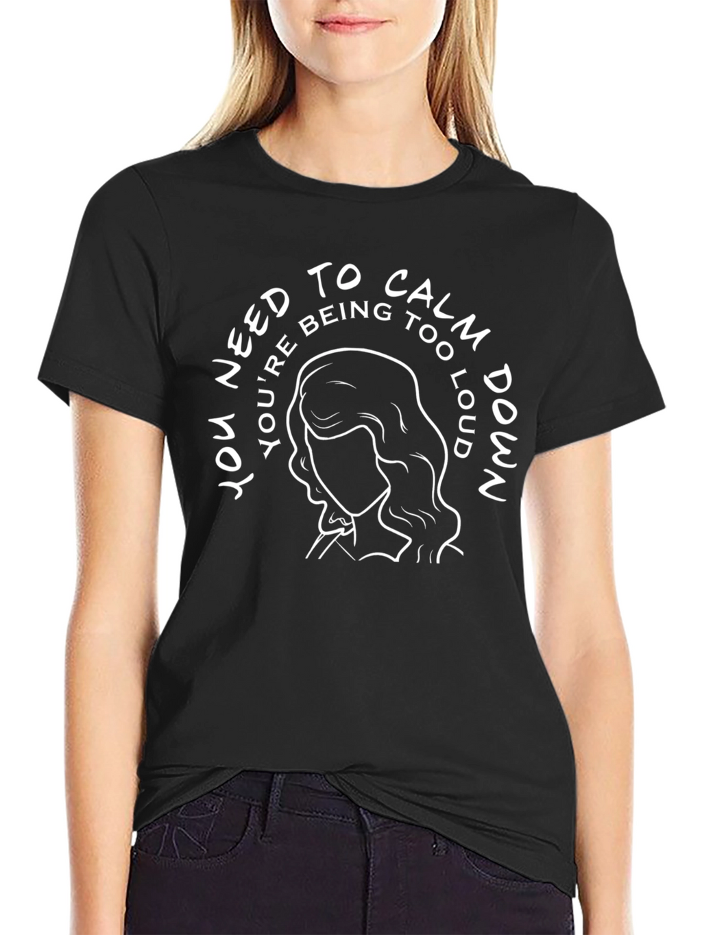 Calm Down Graphic Tee -  Black
