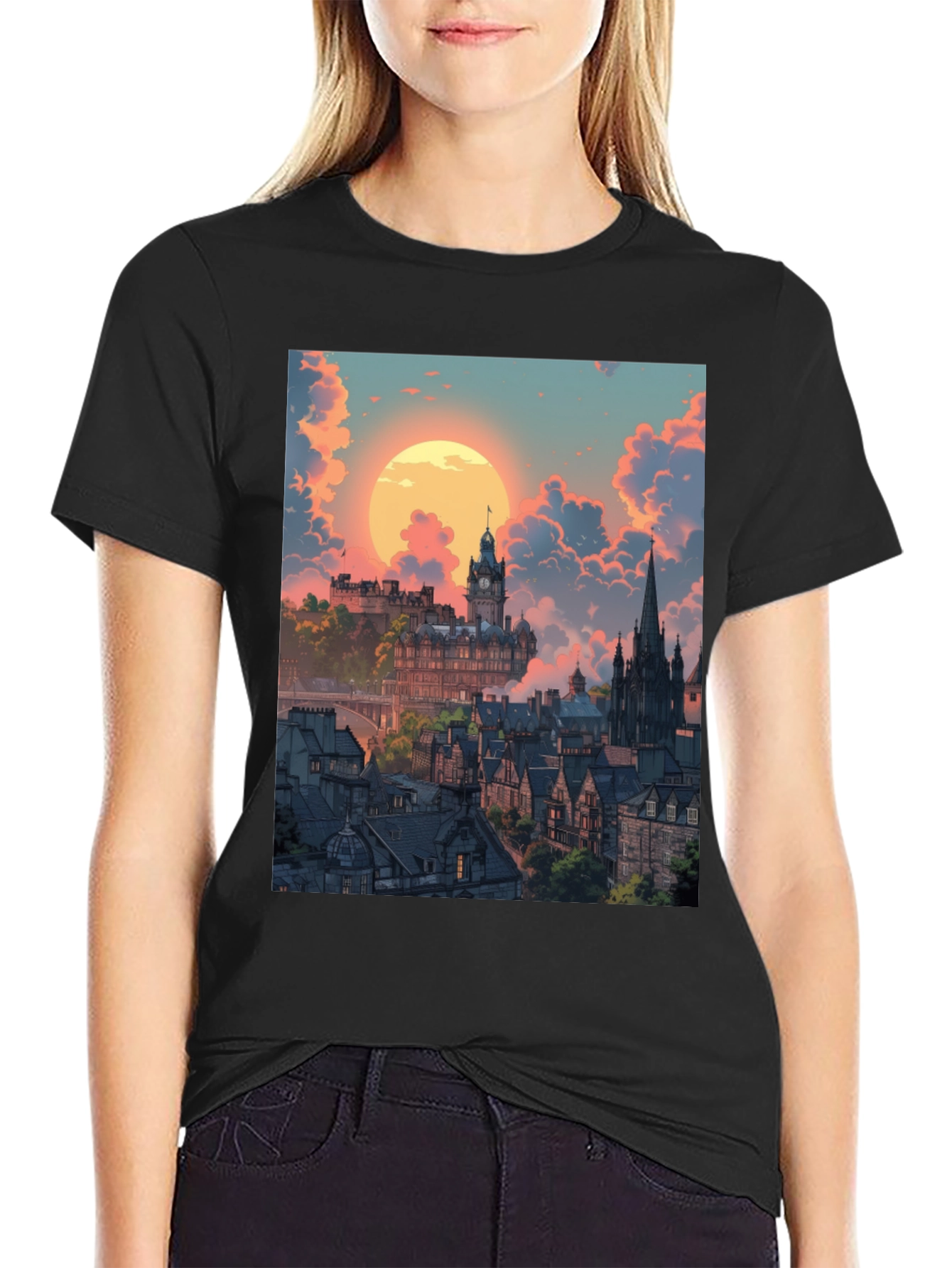 Edinburgh Cityscape Graphic Tee