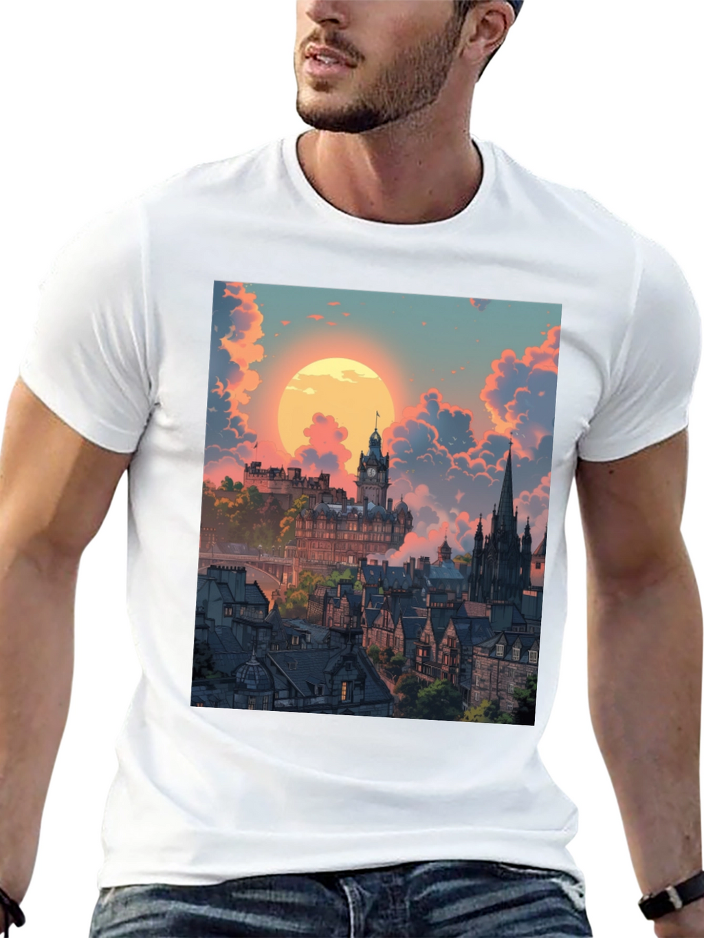Edinburgh Cityscape Graphic Tee
