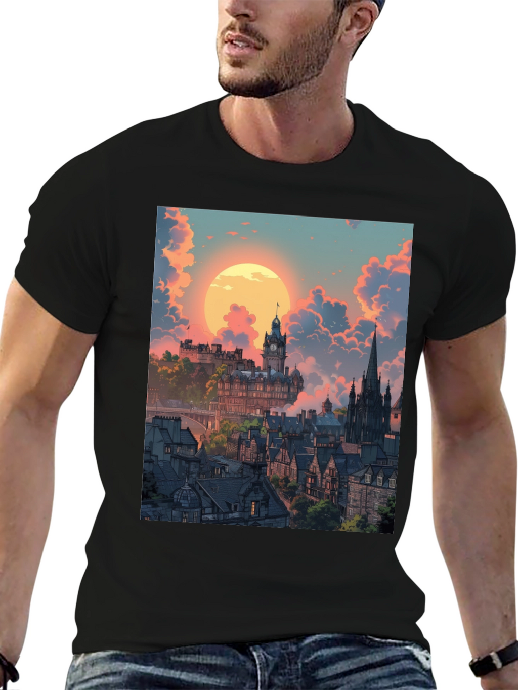 Edinburgh Cityscape Graphic Tee