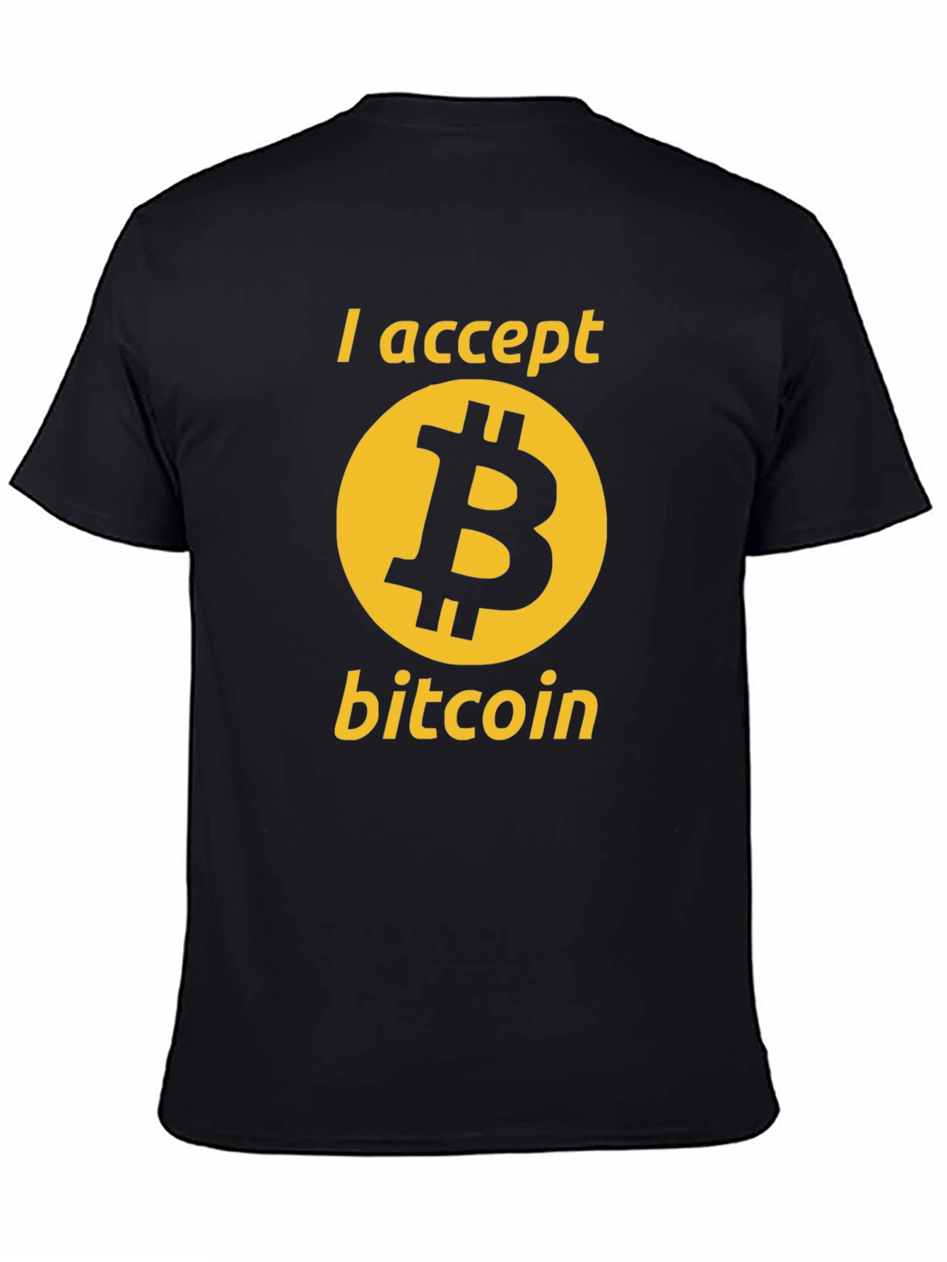 I Accept Bitcoin Black Graphic Tee