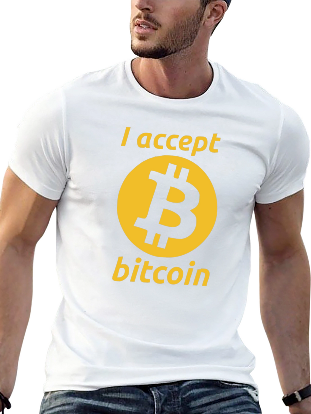 I Accept Bitcoin Black Graphic Tee