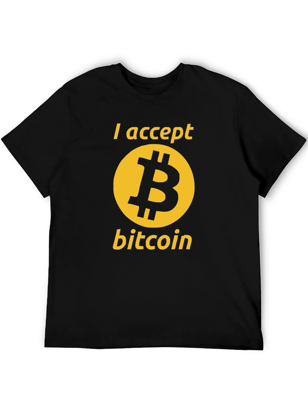 I Accept Bitcoin Black Graphic Tee