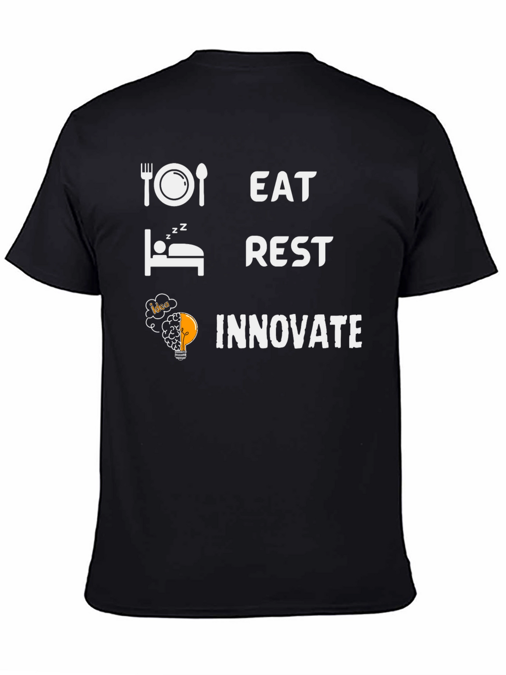 Eat Rest Innovate Graphic Tee - Black Cotton T-Shirt