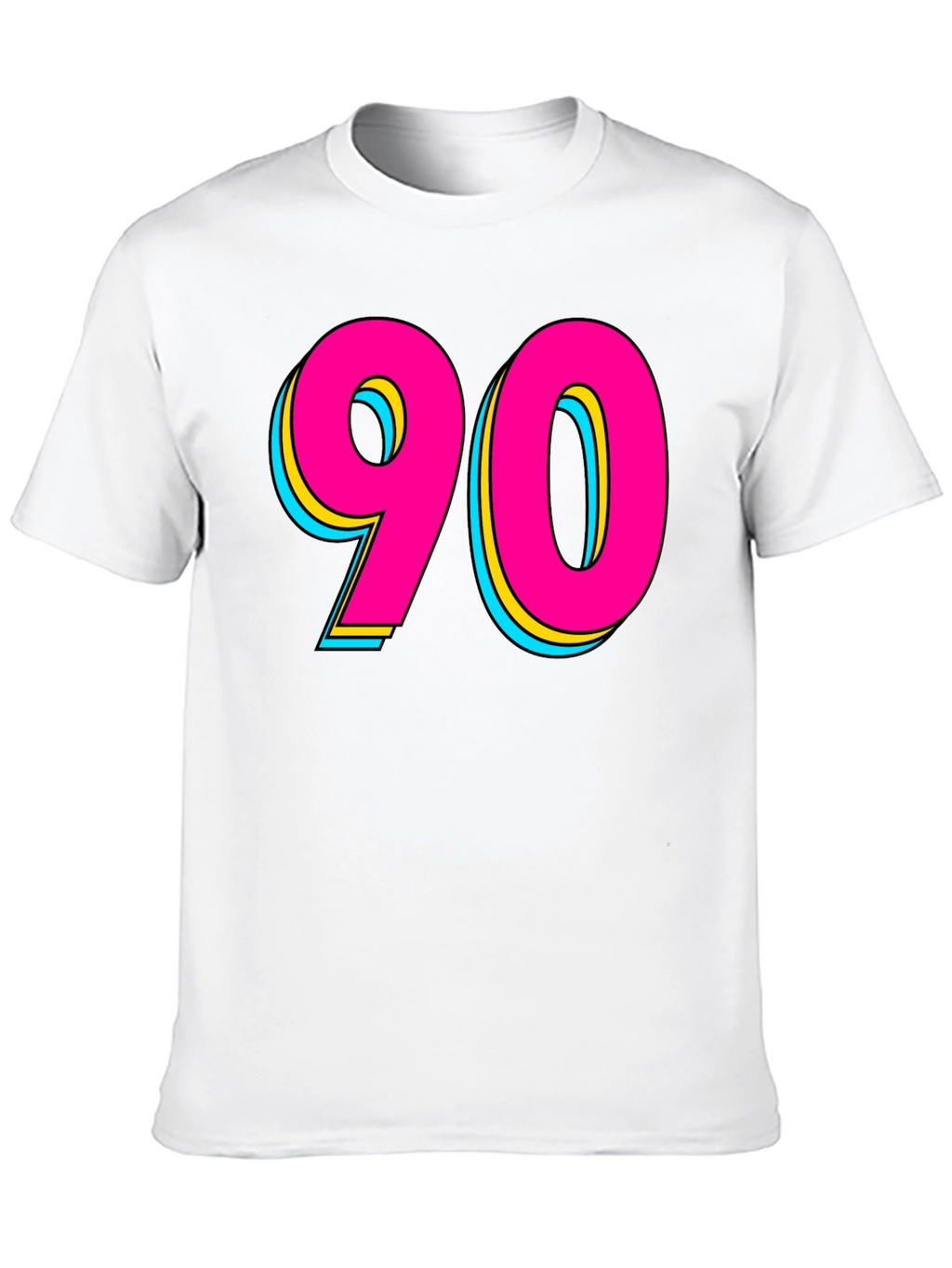 90s Style Graphic Tee - Retro Neon Design